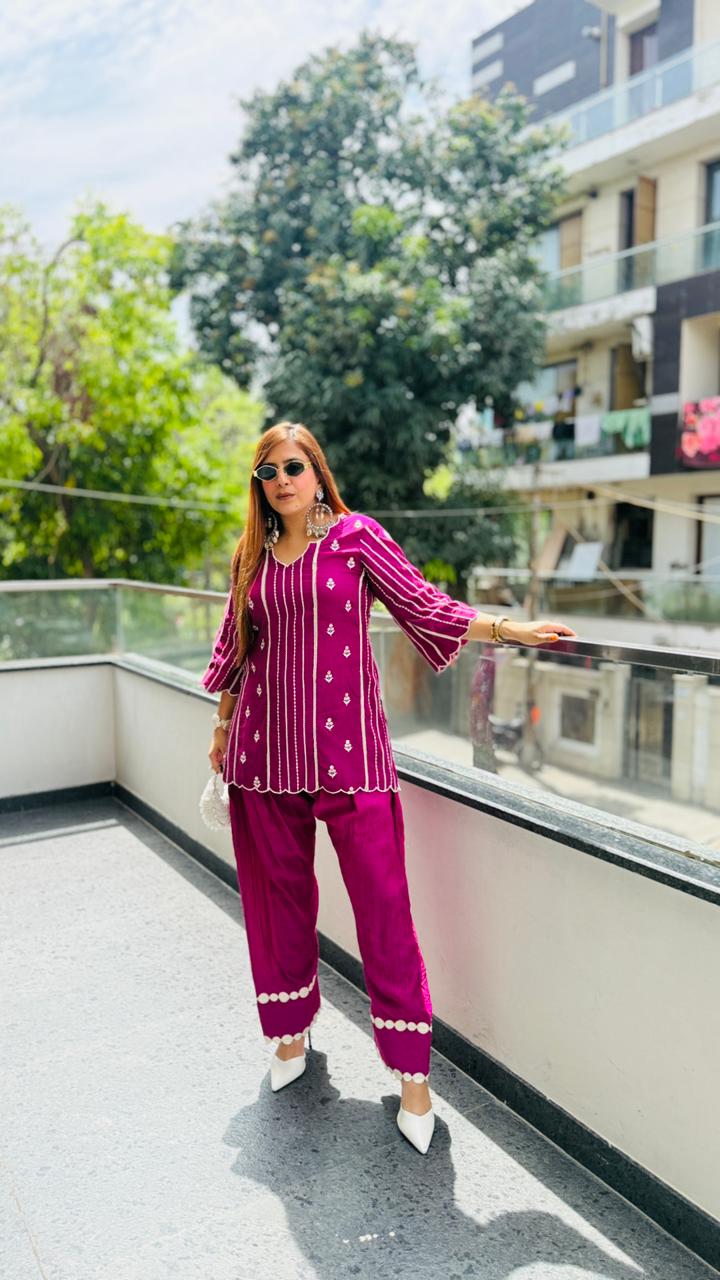 Wine-Yard Mal Farshi Co-Ord