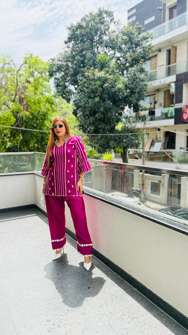 Wine-Yard Mal Farshi Co-Ord