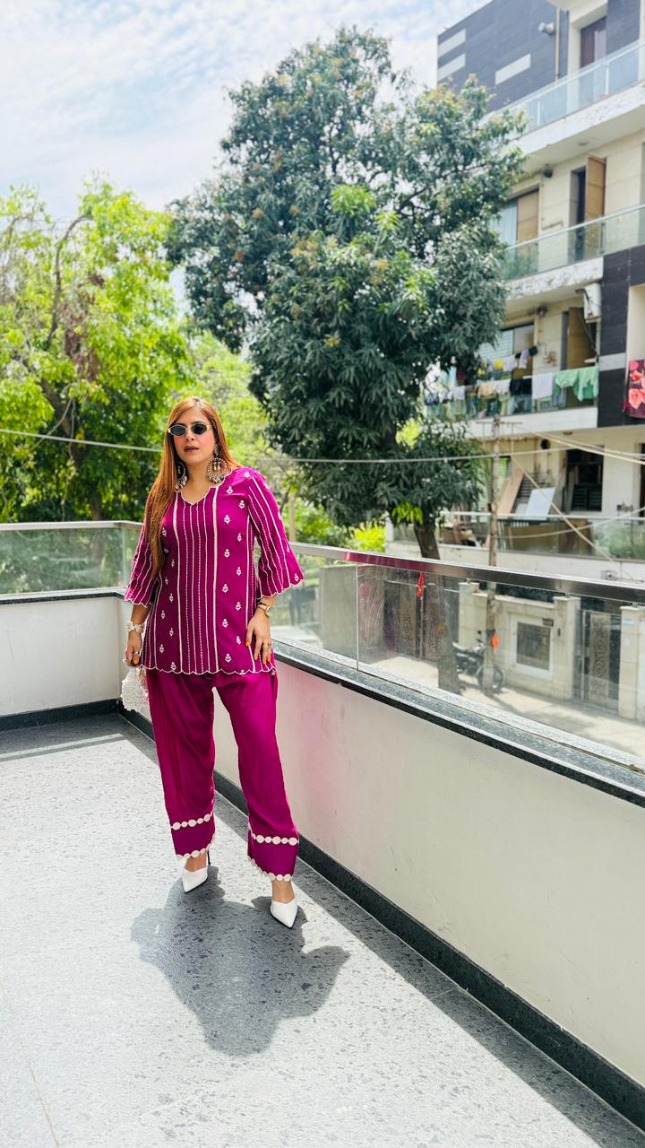 Wine-Yard Mal Farshi Co-Ord