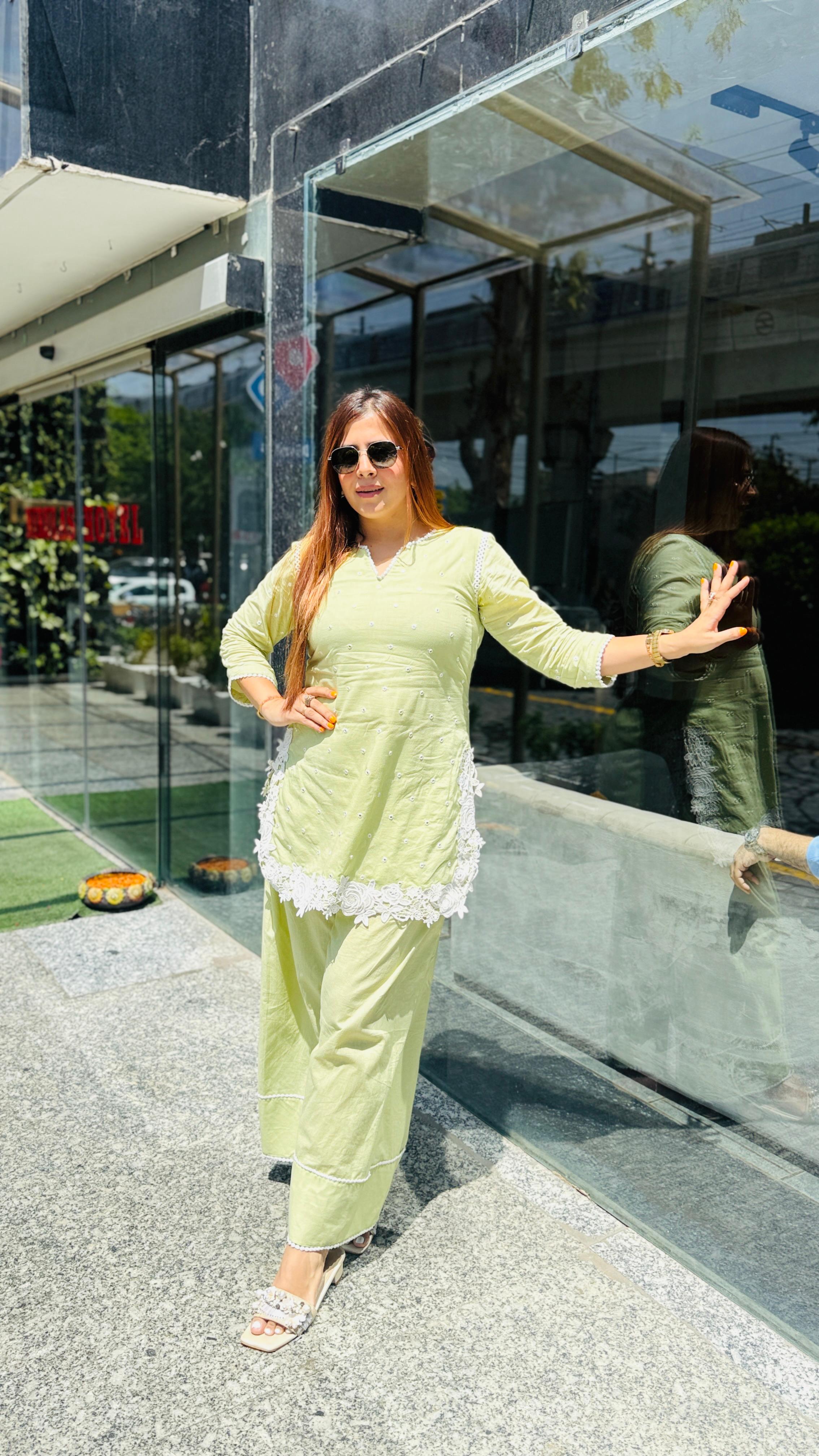 Pistachio Green Farshi Salwar Co-ord
