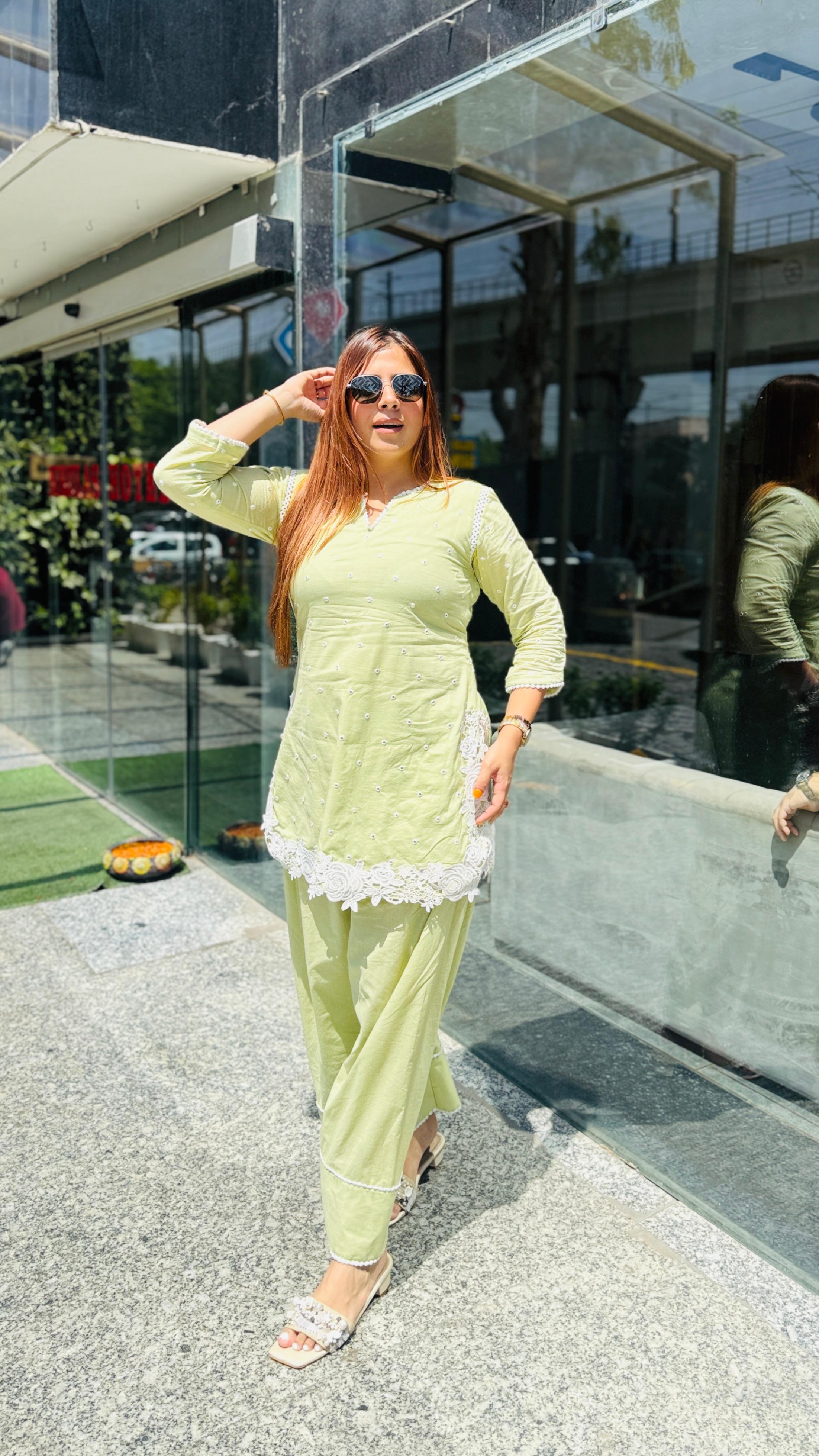 Pistachio Green Farshi Salwar Co-ord