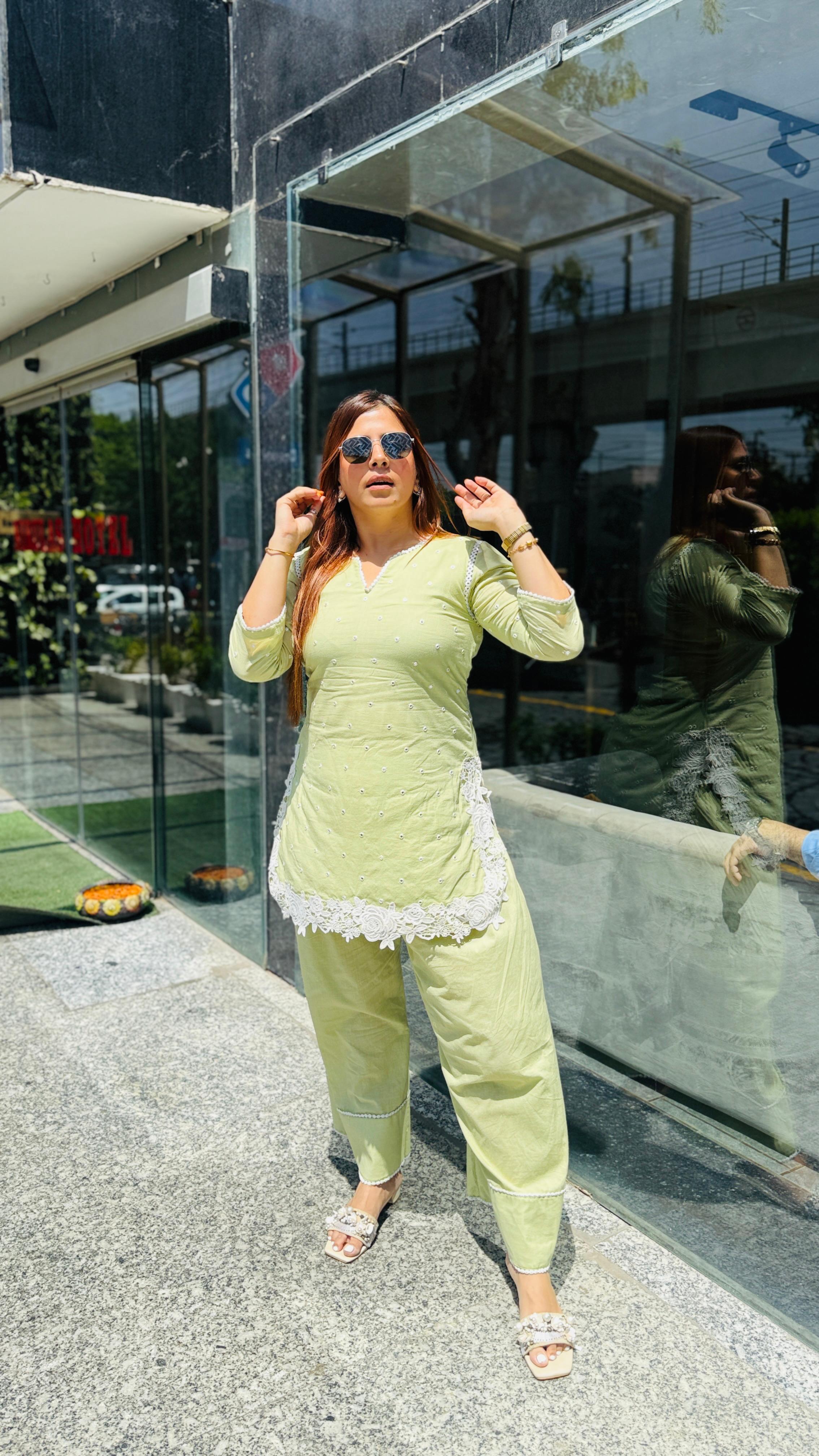 Pistachio Green Farshi Salwar Co-ord
