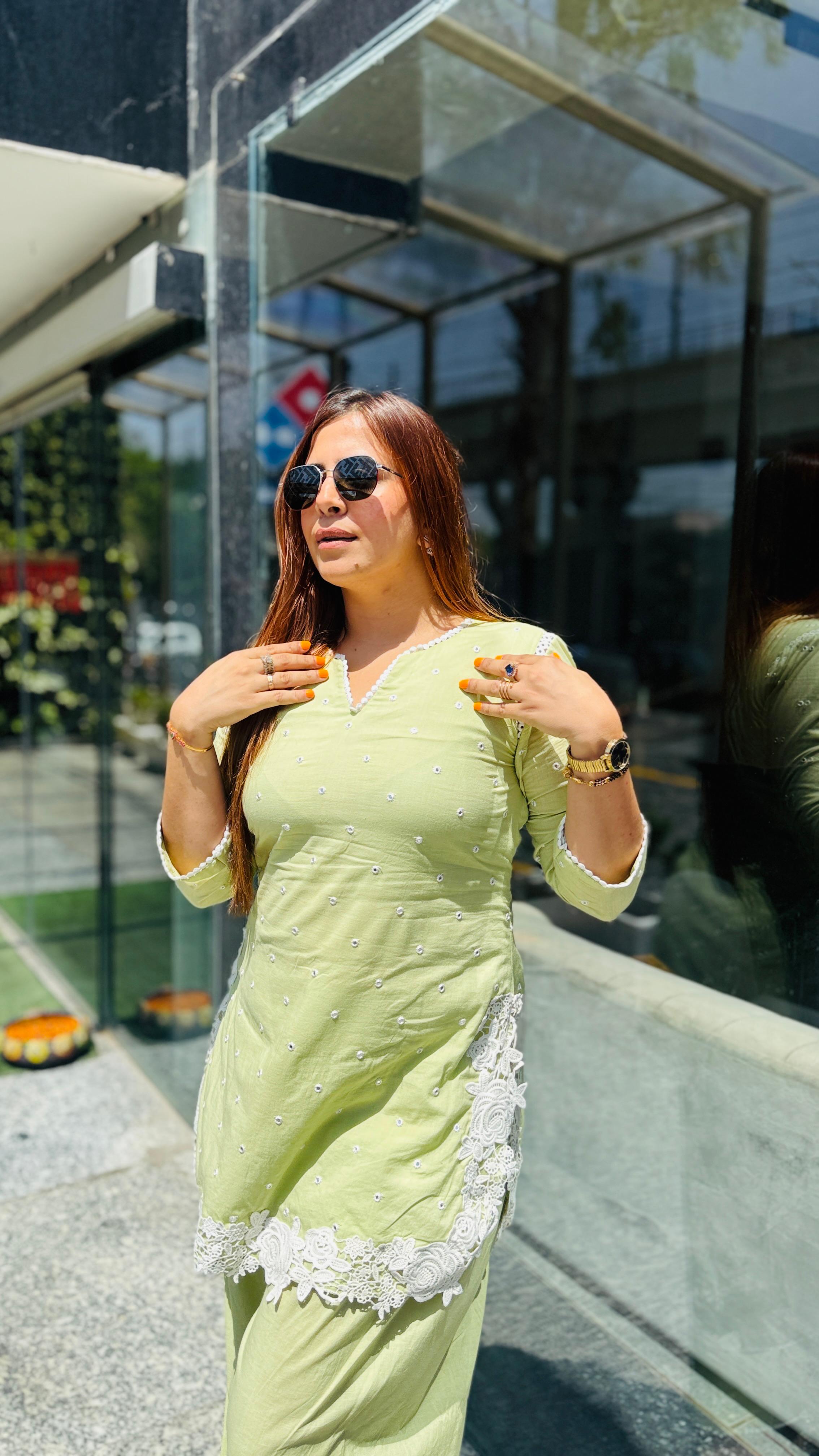 Pistachio Green Farshi Salwar Co-ord