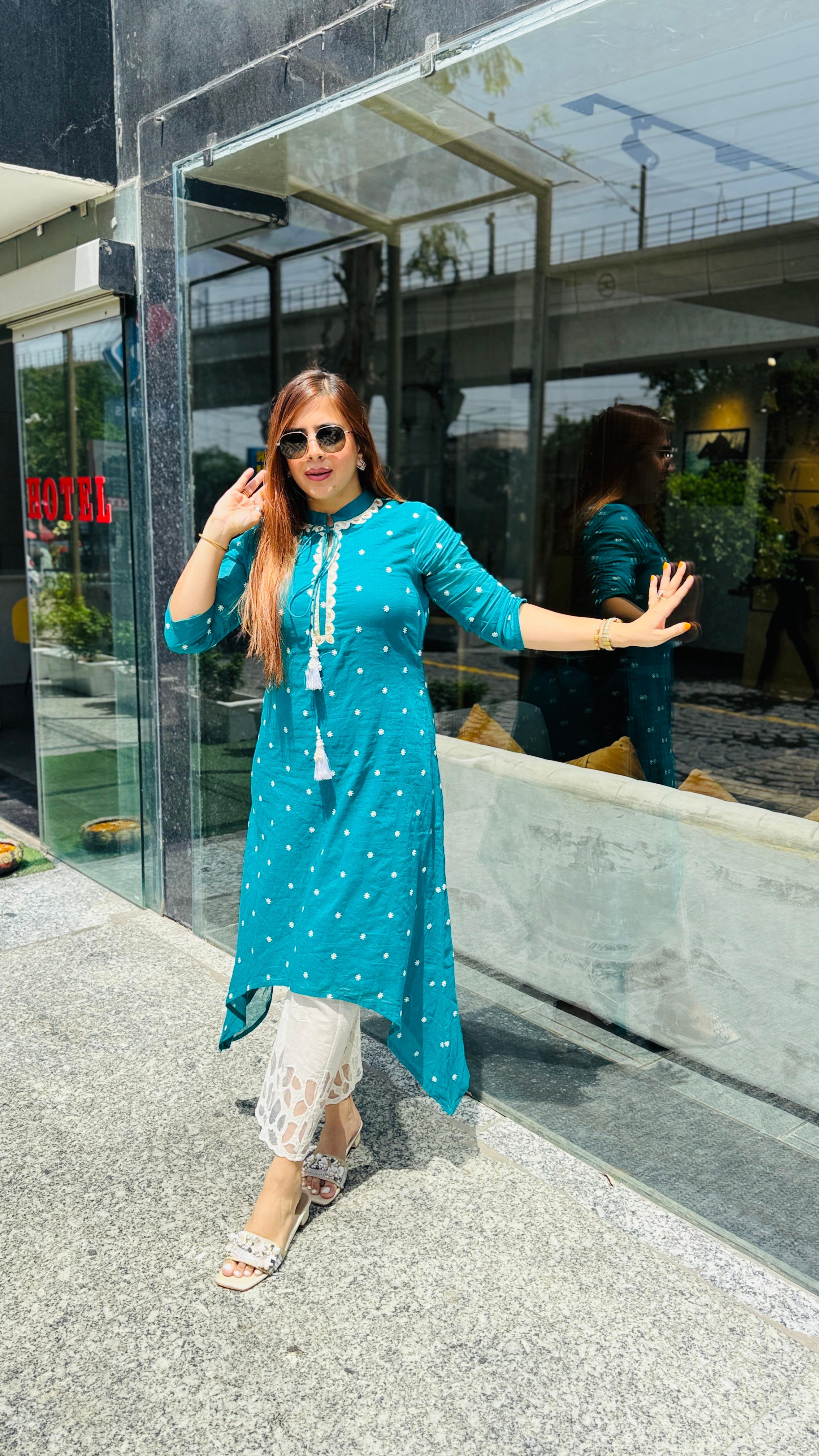 Teal Blue Suit | Lakhina Couture - Look 9