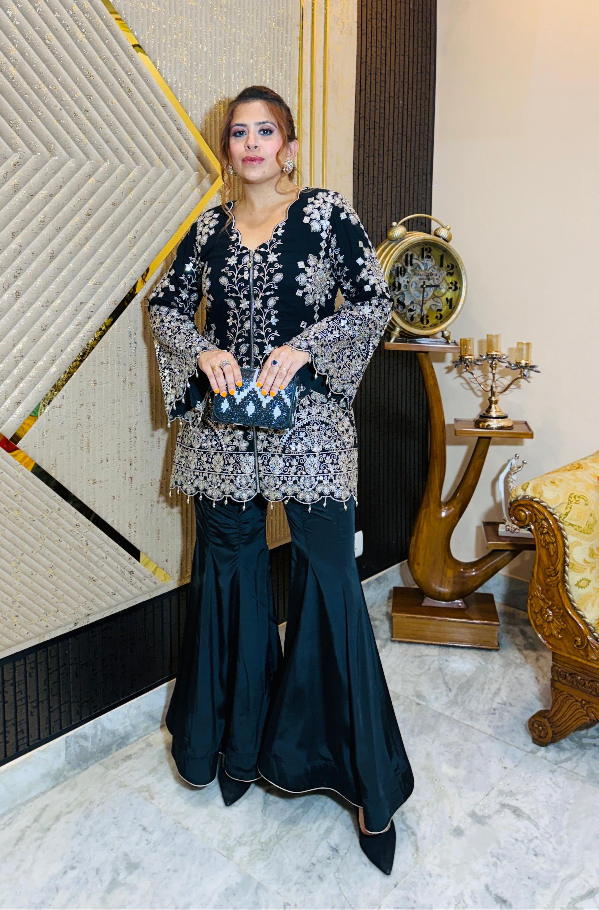Black Belvedere Garara Co-Ord | Lakhina Couture
