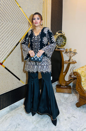 Black Belvedere Garara Co-Ord | Lakhina Couture