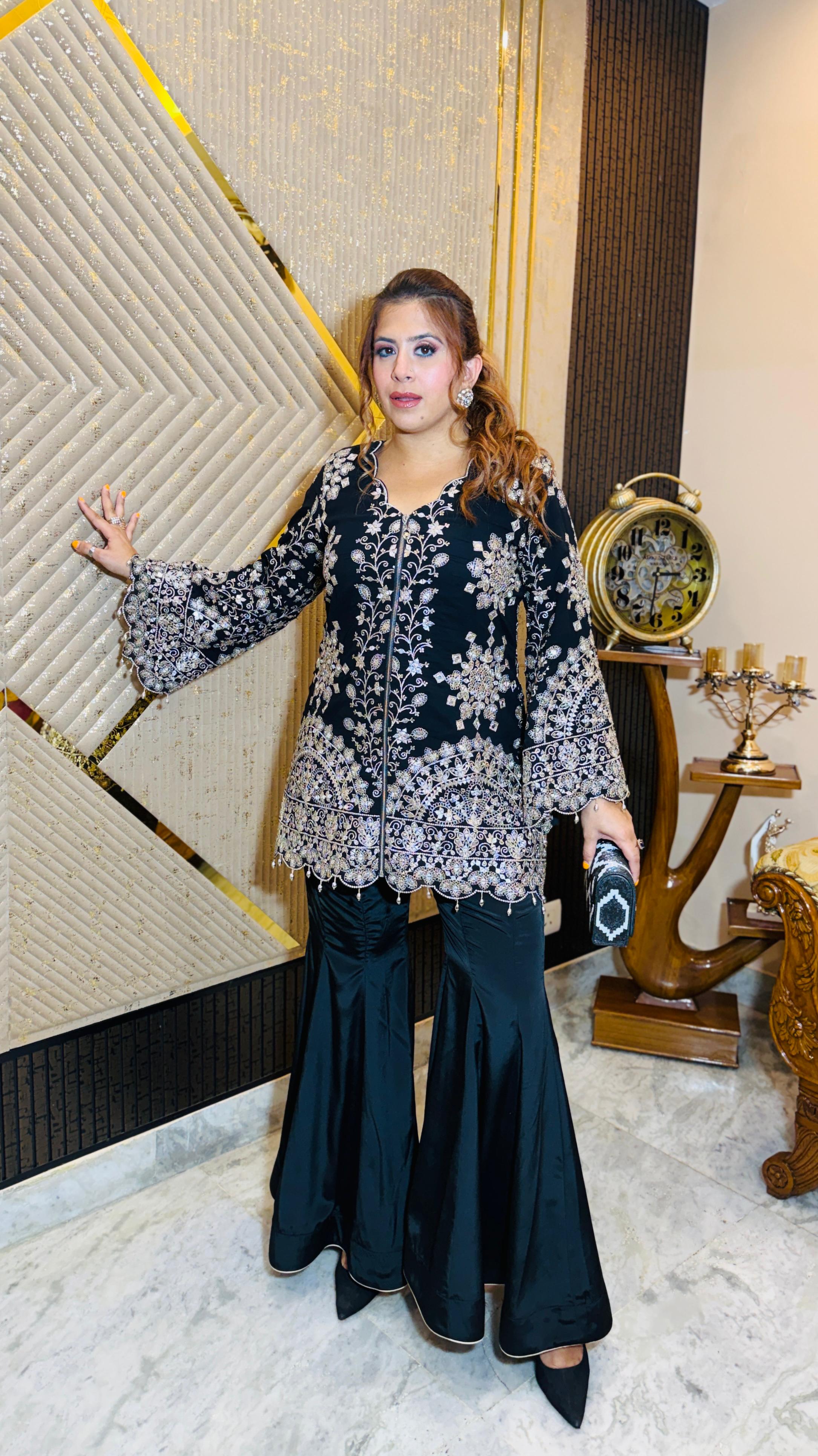 Black Belvedere Garara Co-Ord | Lakhina Couture - Look 5