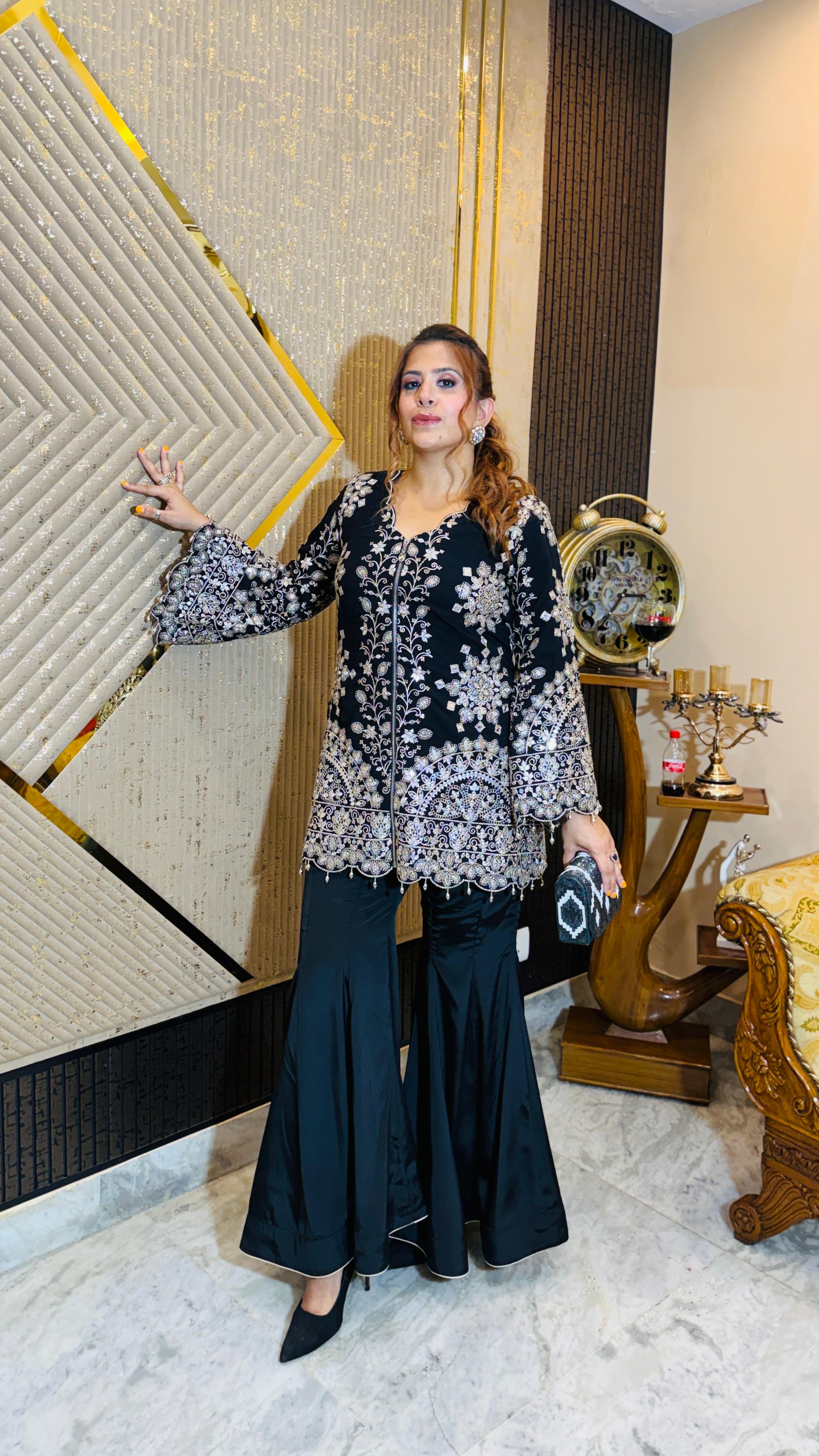 Black Belvedere Garara Co-Ord | Lakhina Couture - Look 8