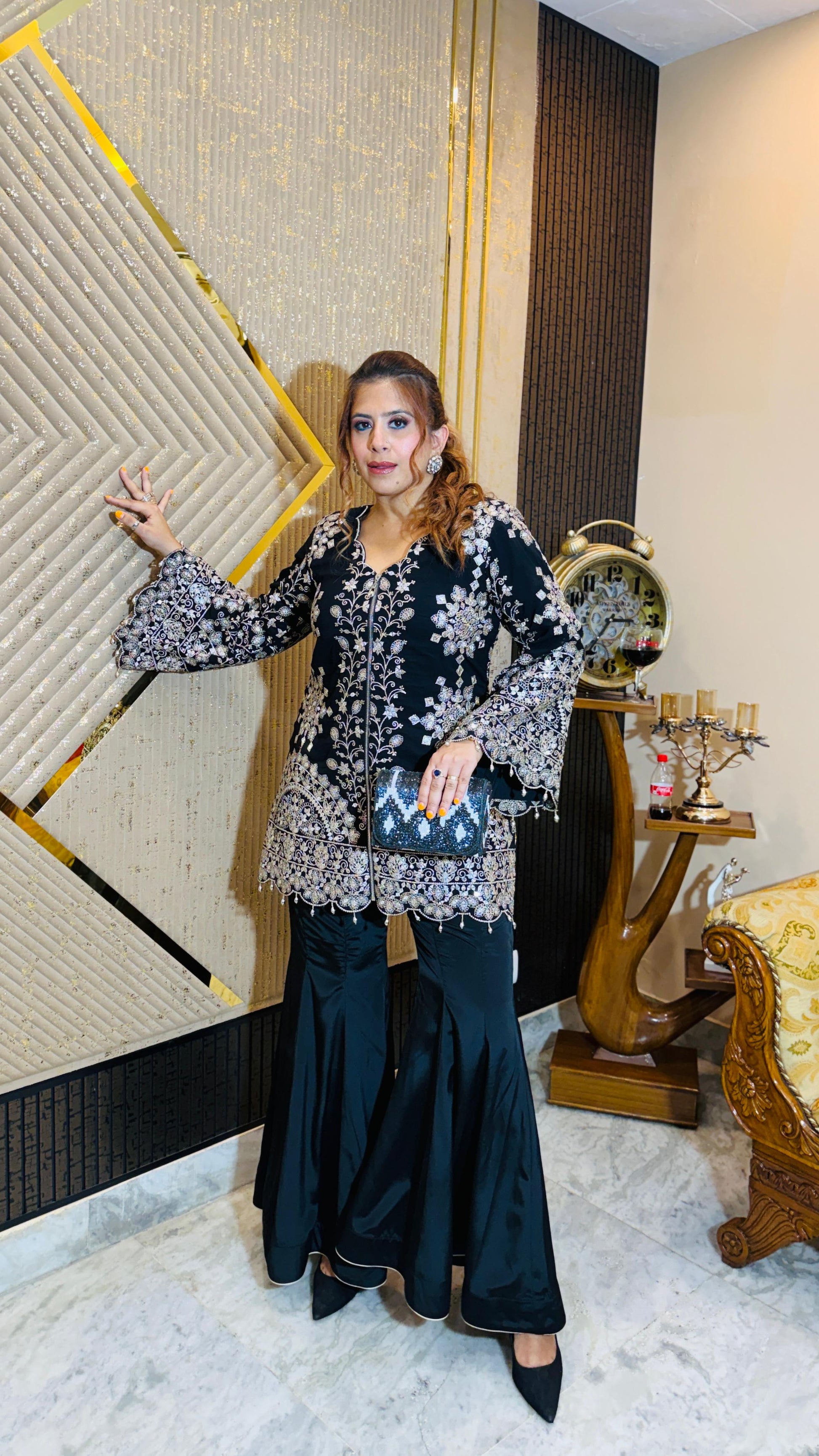 Black Belvedere Garara Co-Ord | Lakhina Couture - Look 9