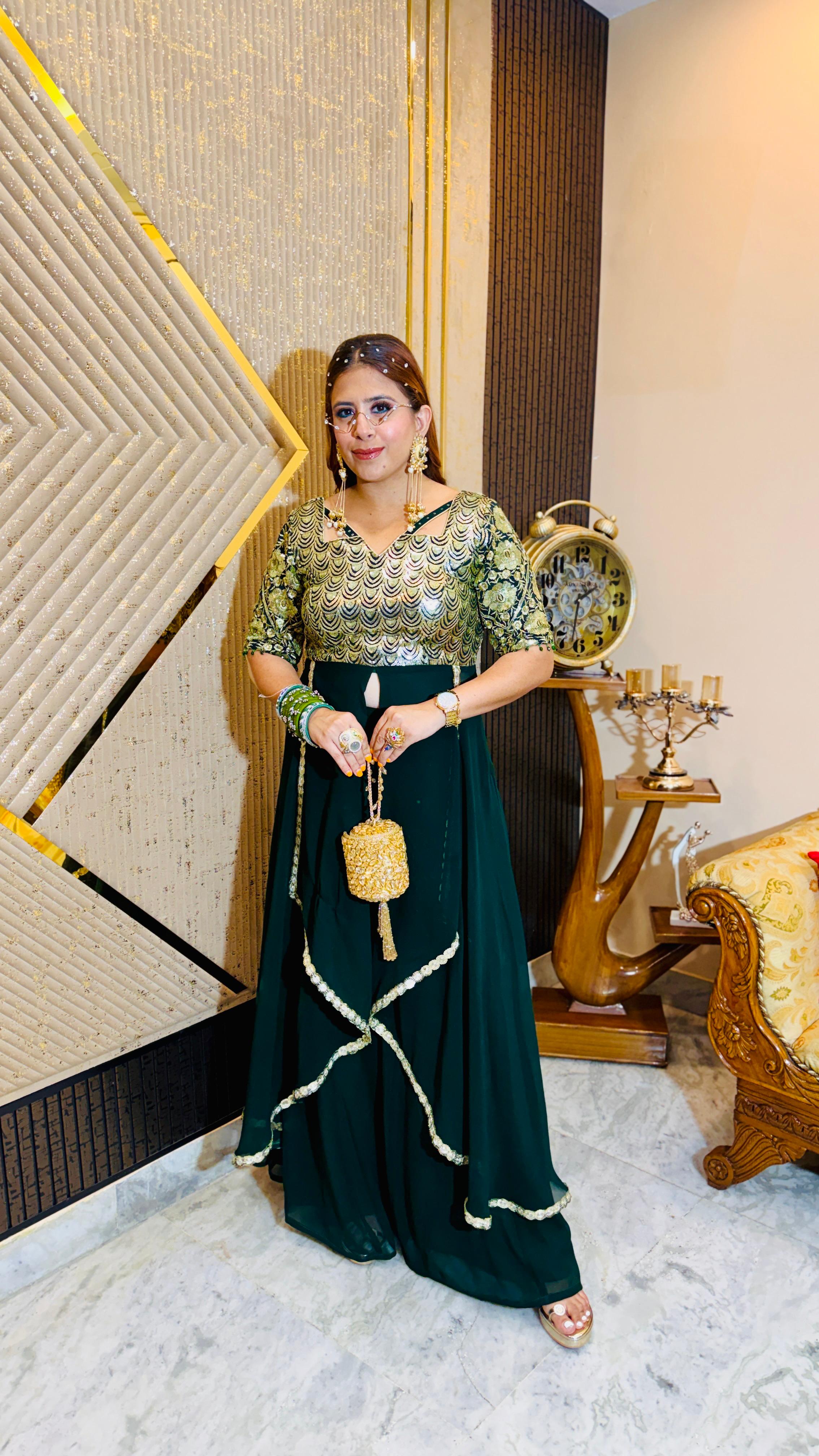 Titan Green Sharara Co-Ord