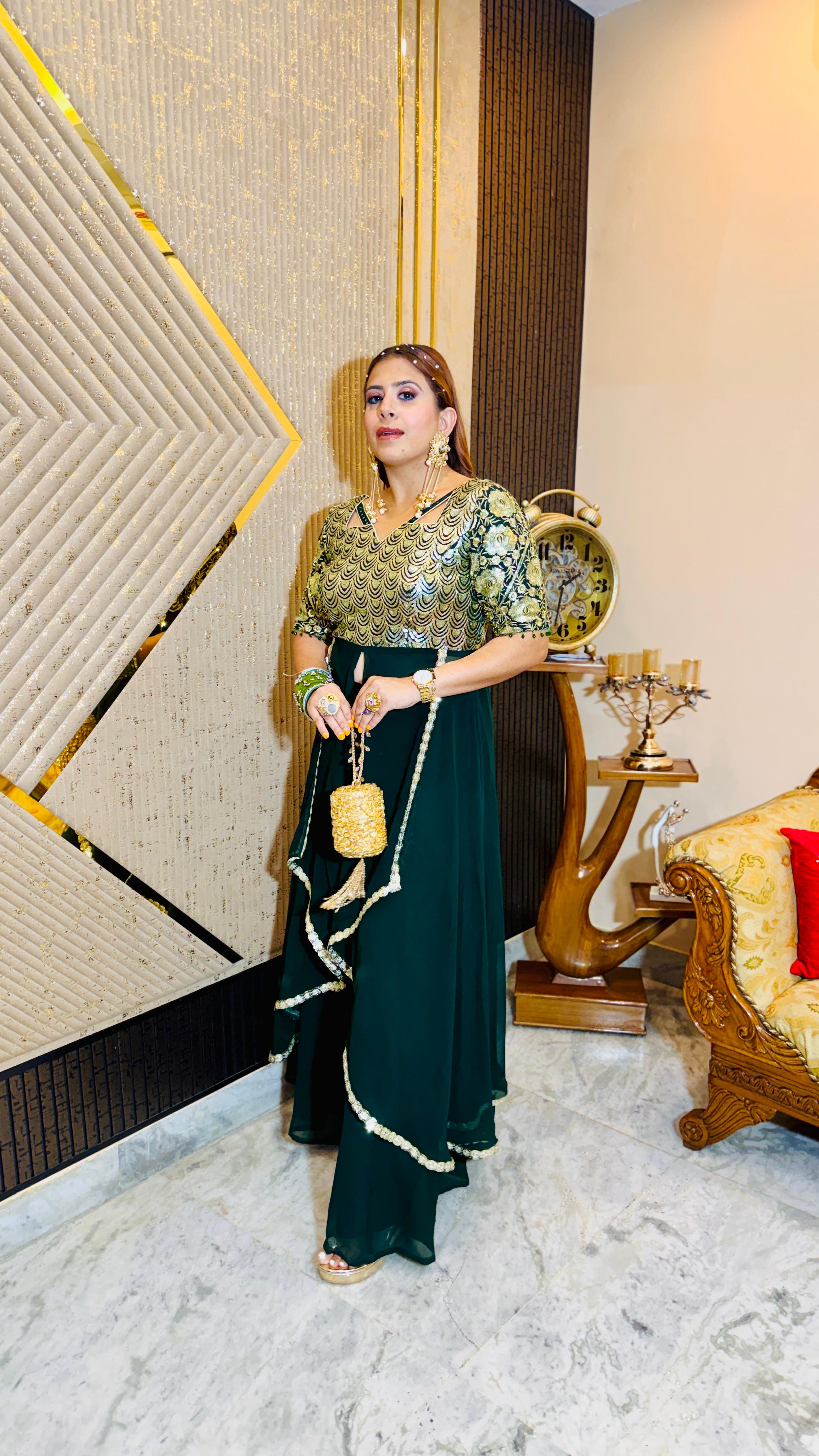 Titan Green Sharara Co-Ord