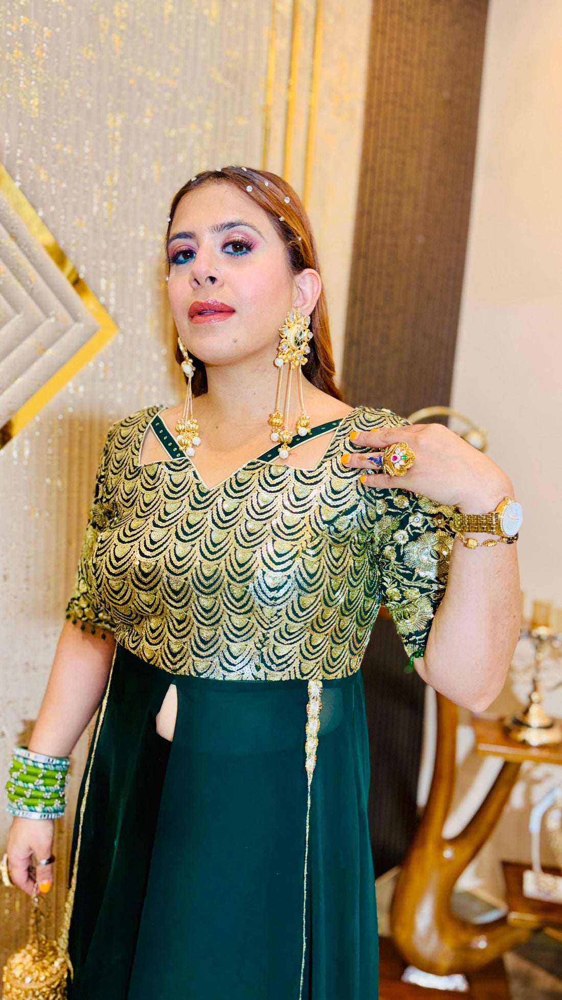 Titan Green Sharara Co-Ord