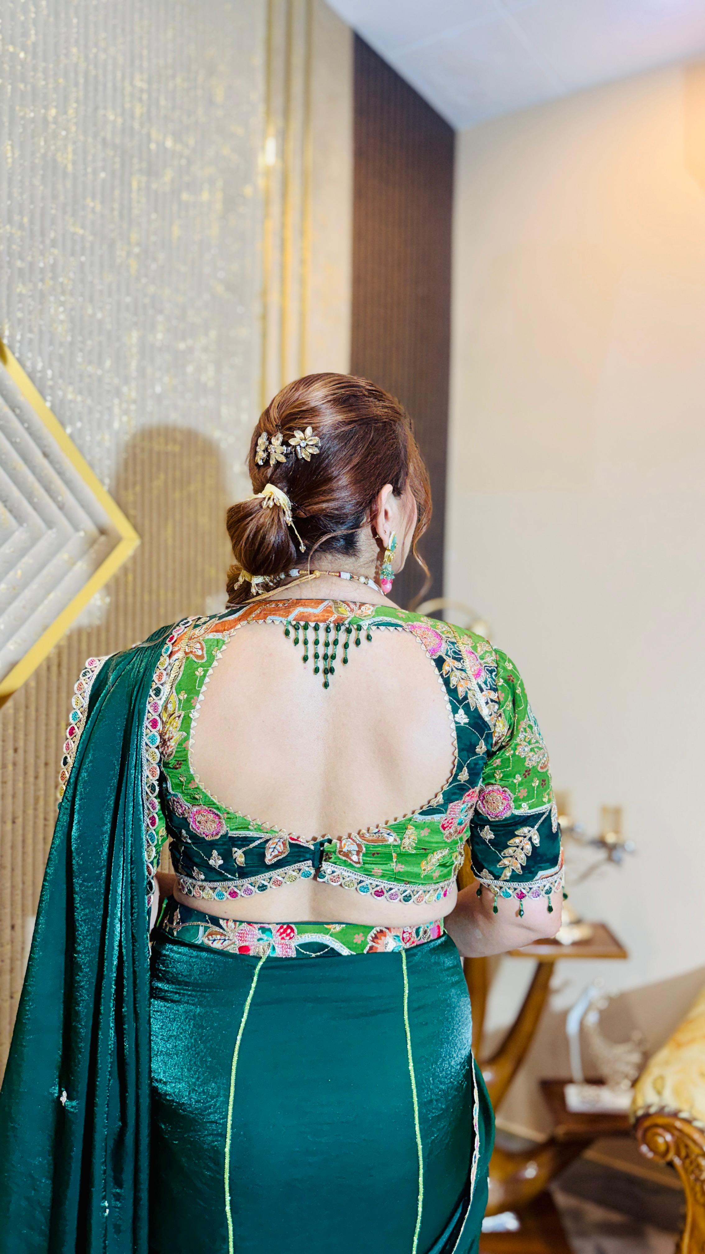 Ciroc Green Cocktail Saree