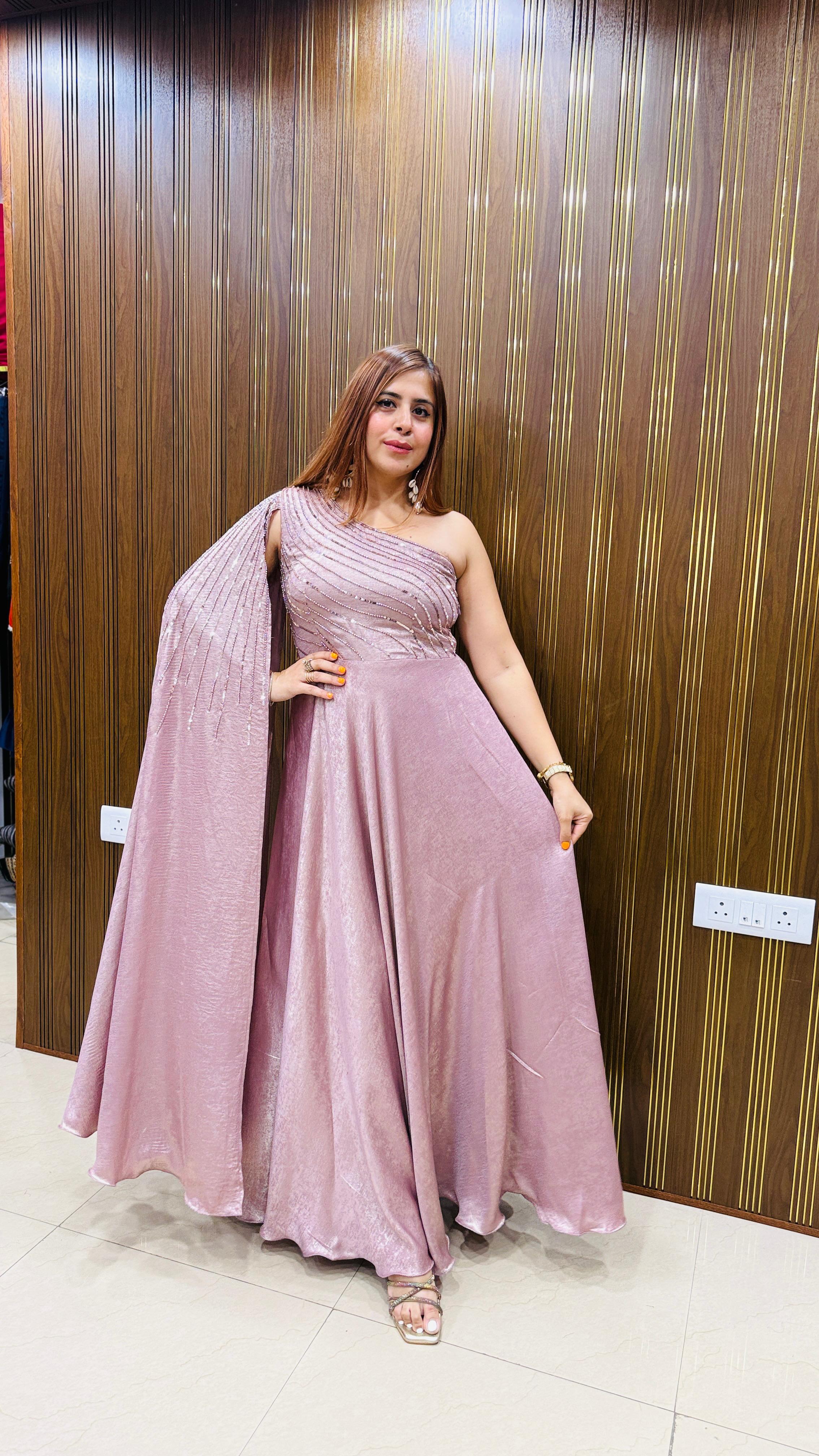 Lilac Shimmer Gown | Lakhina Couture