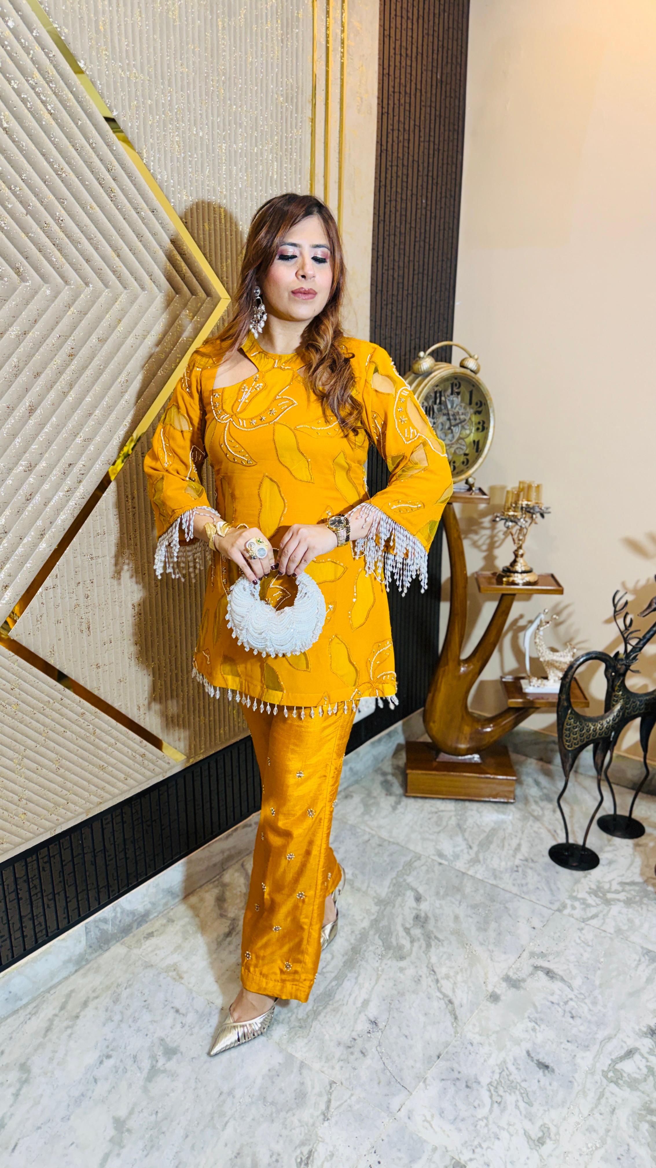 Melodious Mustard  Co-Ord | Lakhina Couture - Look 6