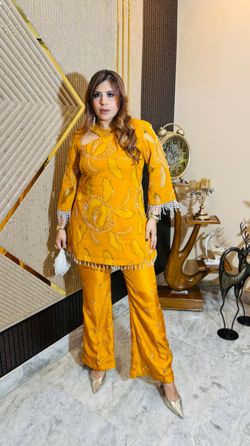 Melodious Mustard  Co-Ord | Lakhina Couture