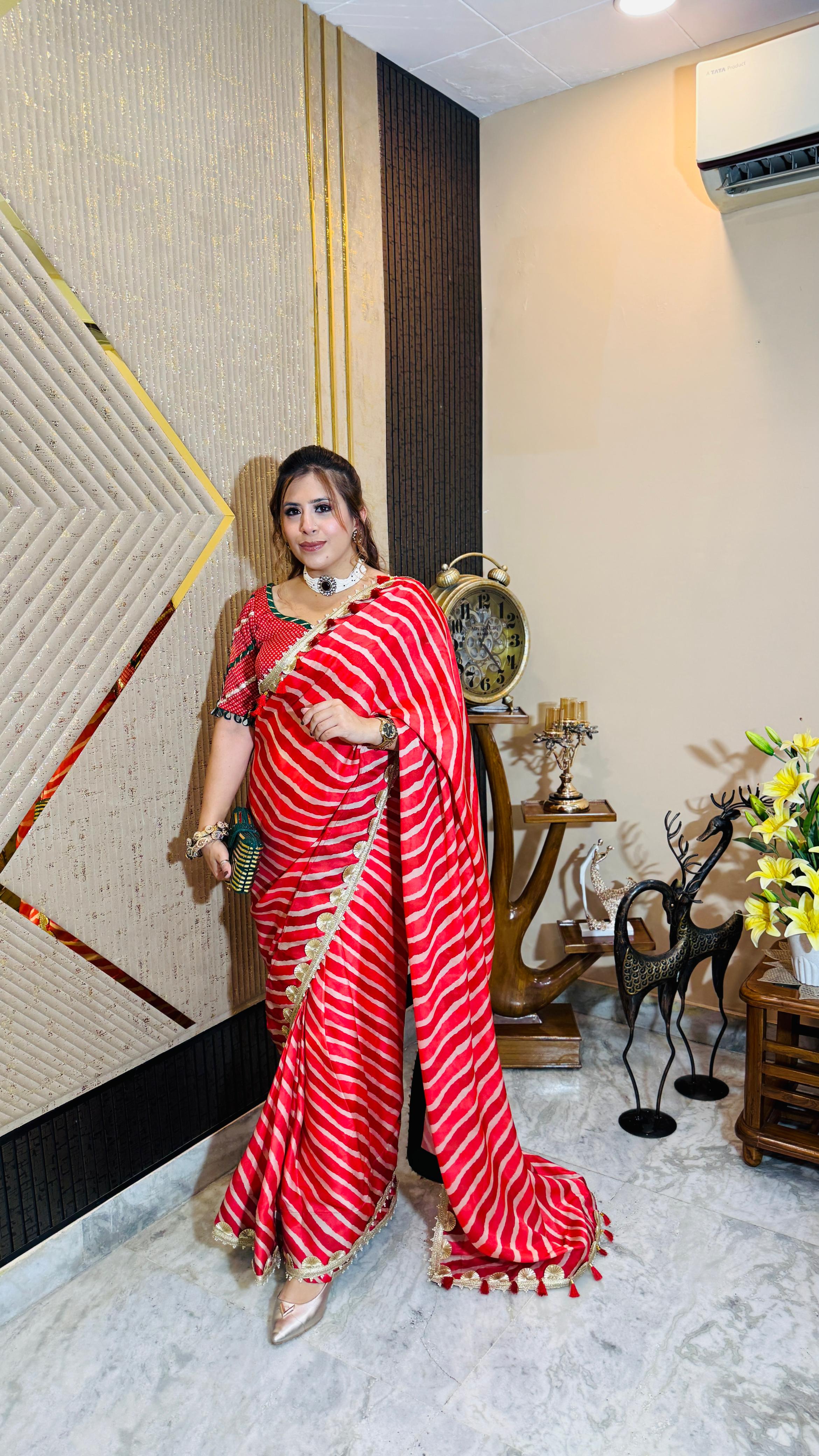 Stereo-Stripe Saree