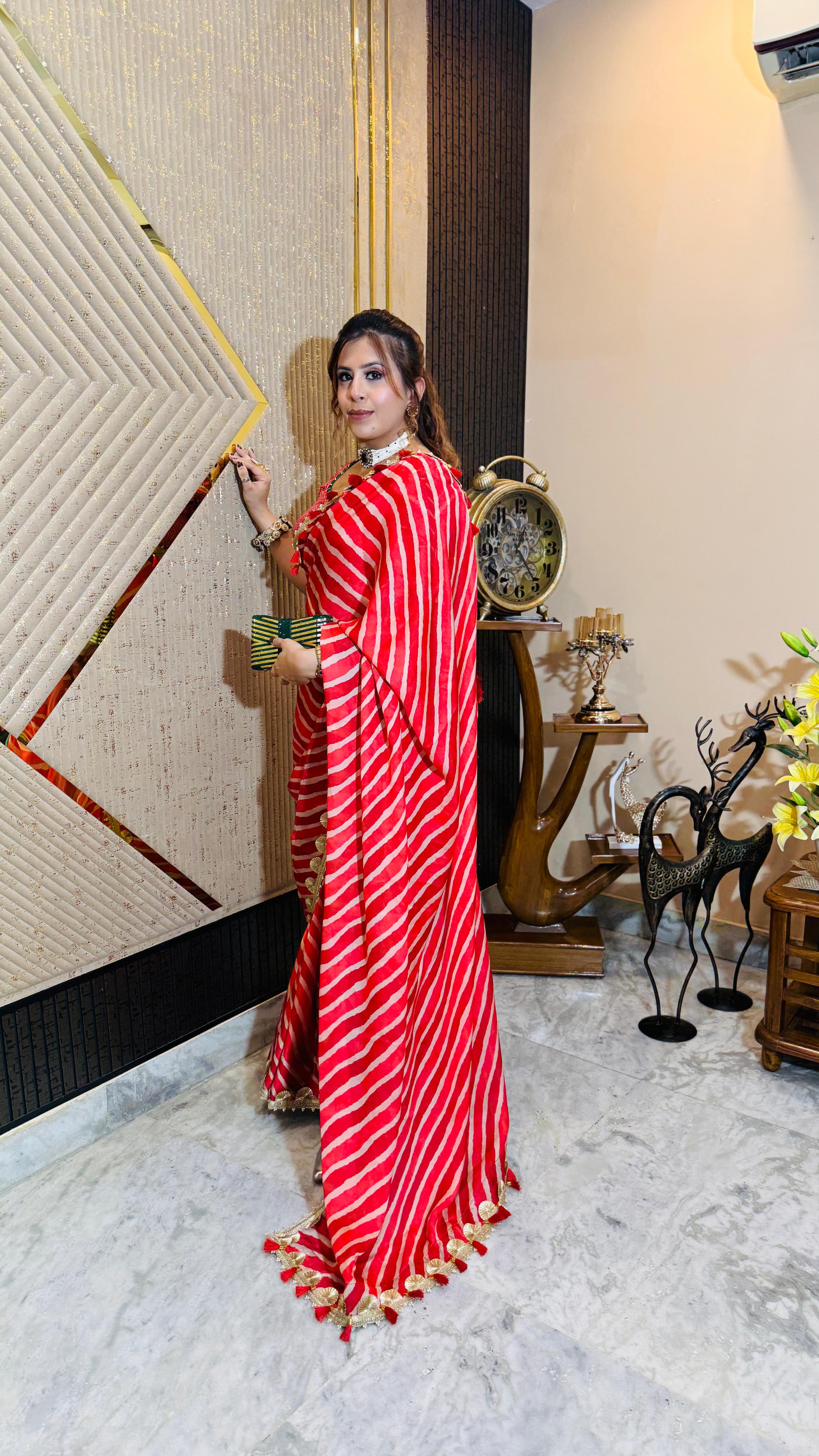 Stereo-Stripe Saree