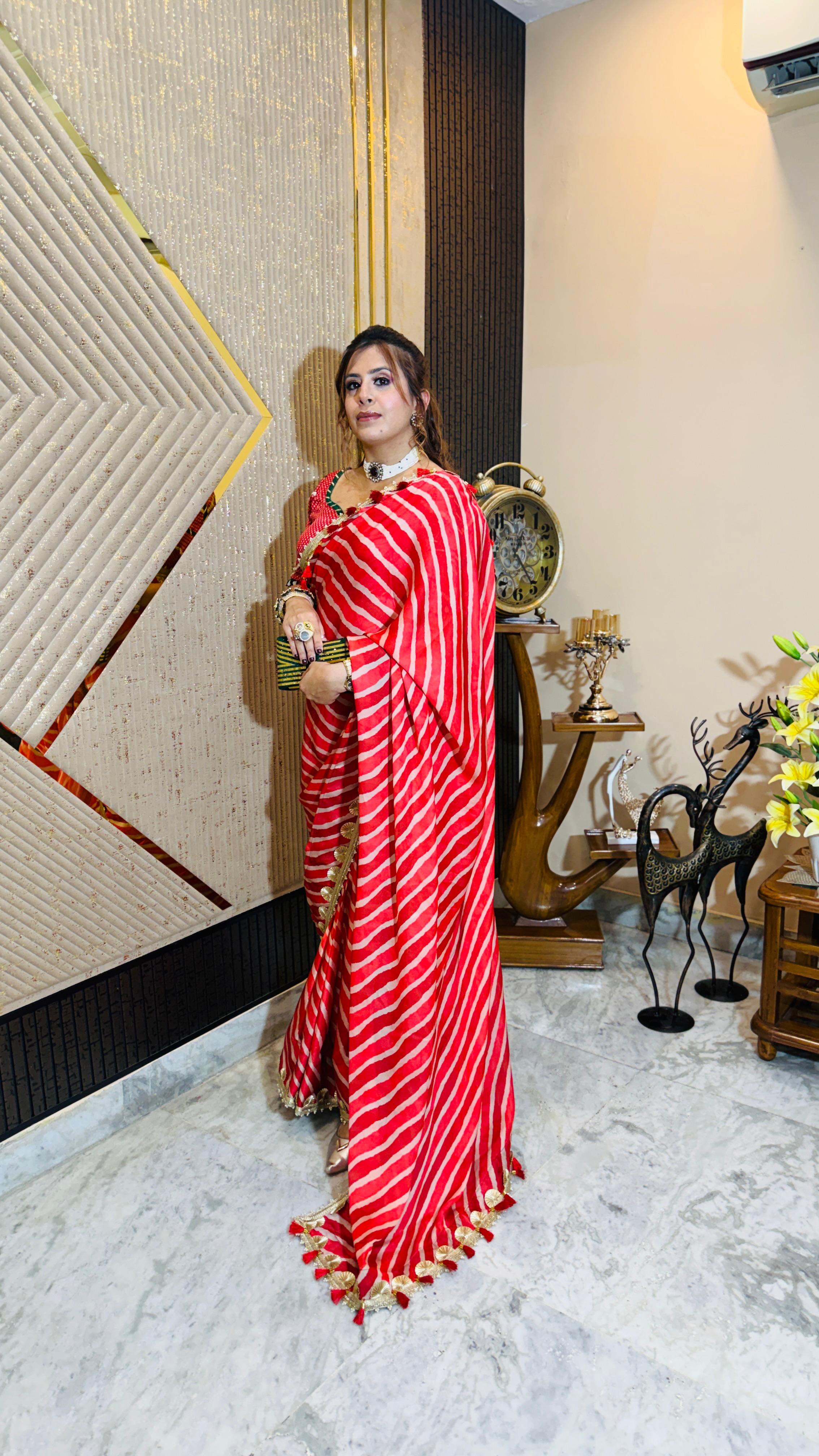 Stereo-Stripe Saree