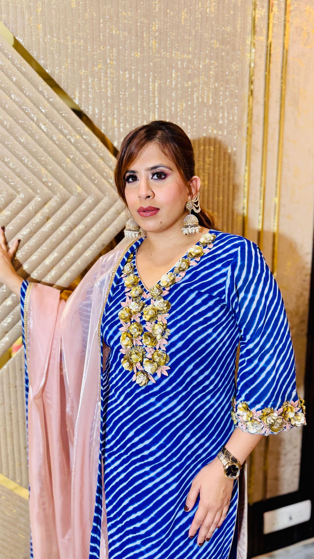 Royal Blue Leheriya Suit