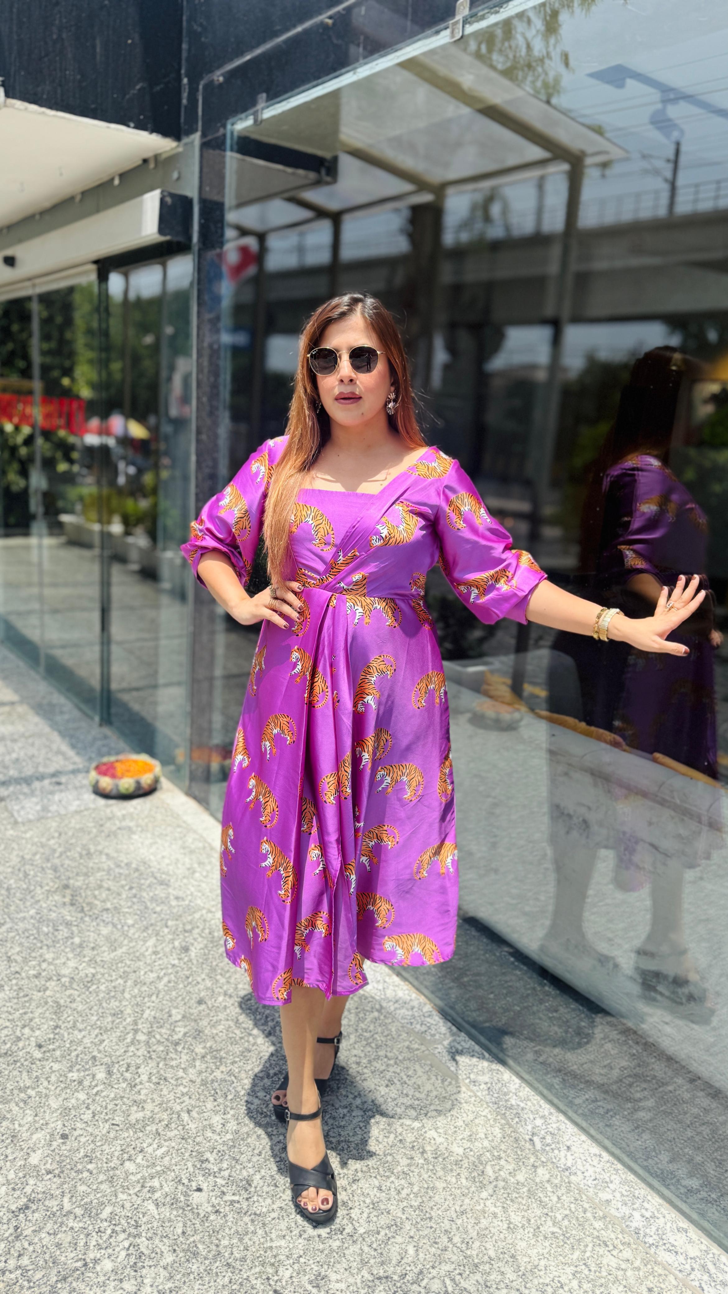 Cheat the Cheetah Drape Dress | Lakhina Couture