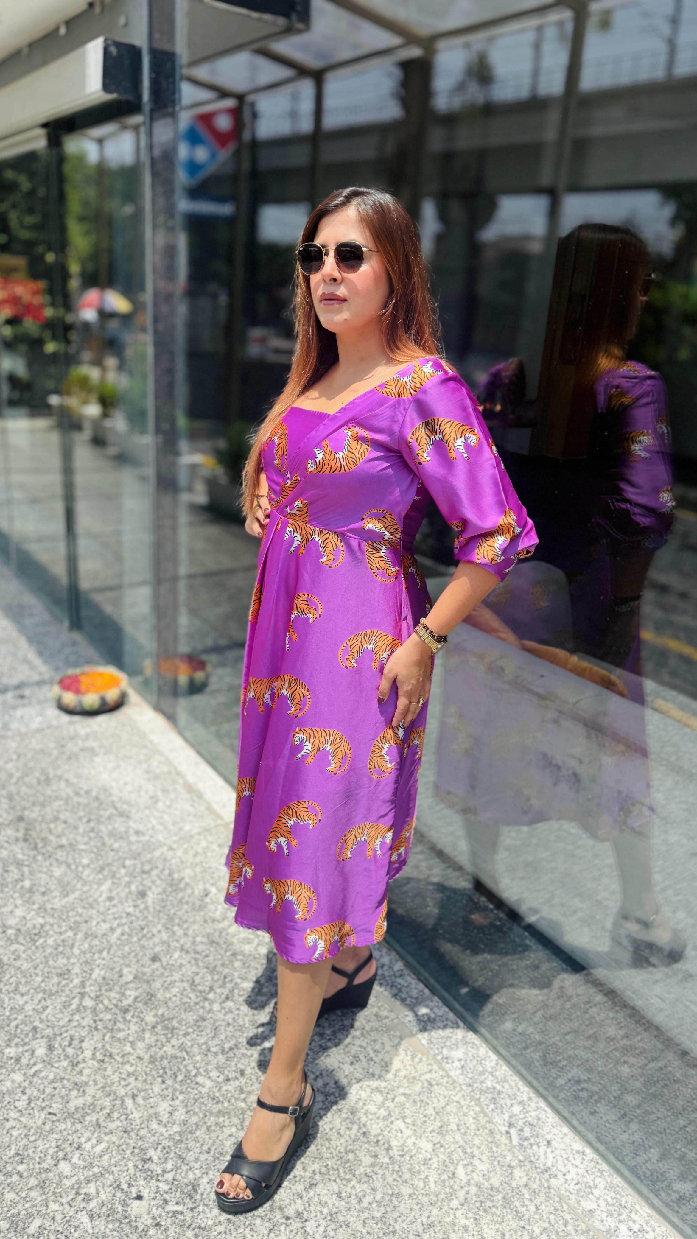 Cheat the Cheetah Drape Dress | Lakhina Couture - Look 6