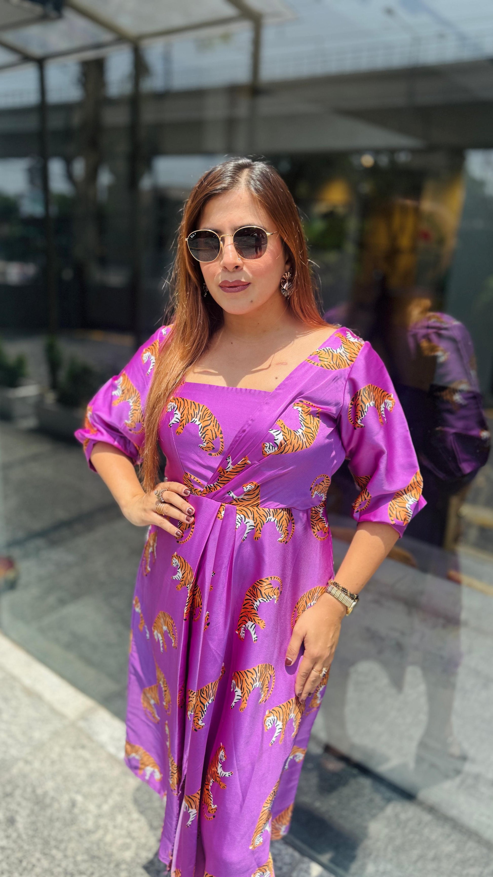 Cheat the Cheetah Drape Dress | Lakhina Couture - Look 3