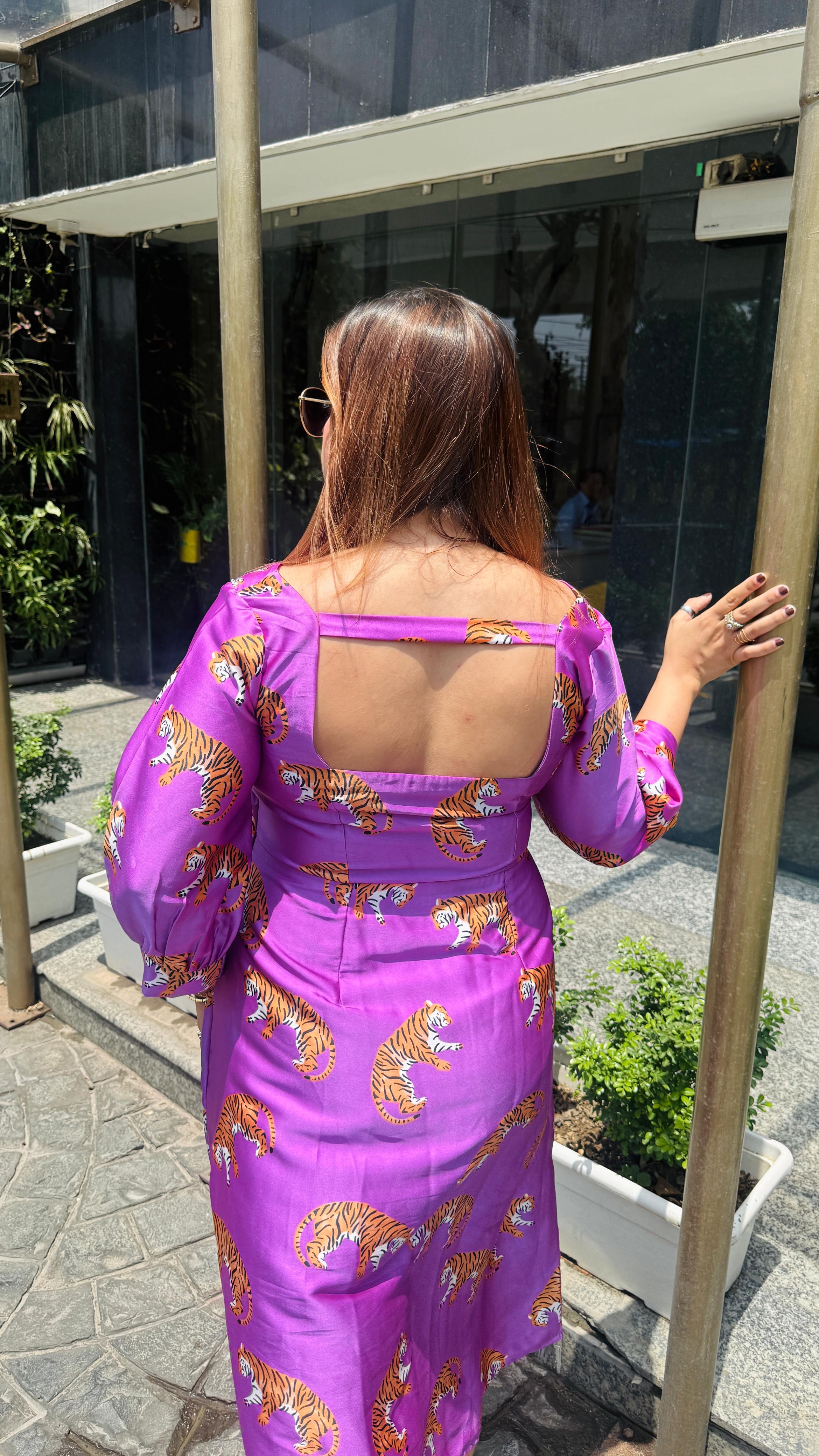 Cheat the Cheetah Drape Dress | Lakhina Couture - Look 4