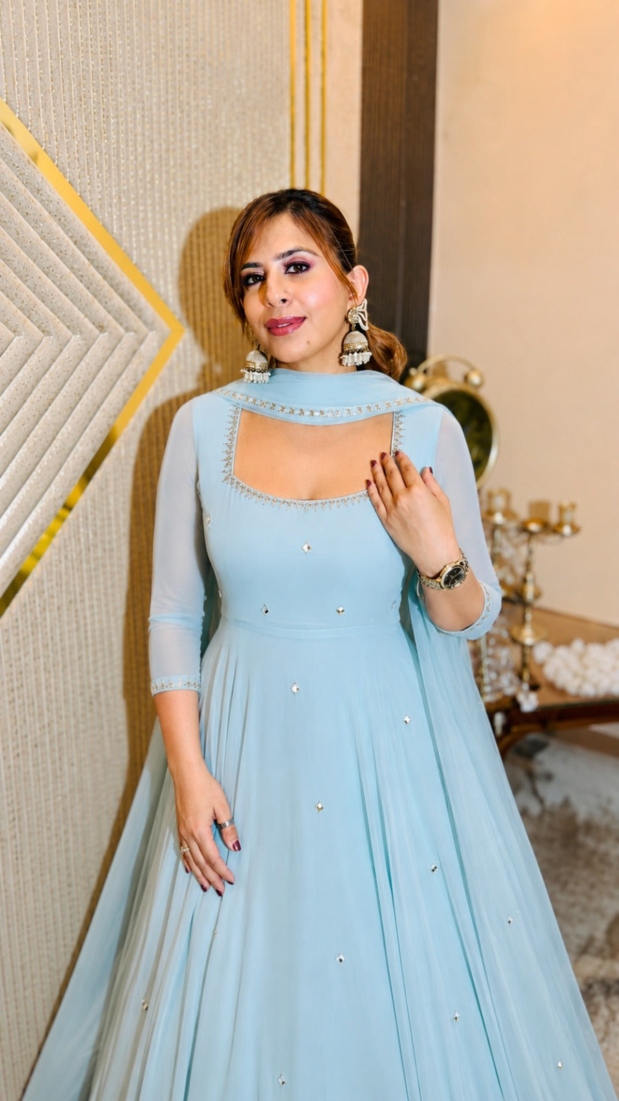 Blue Elegance Anarkali Set
