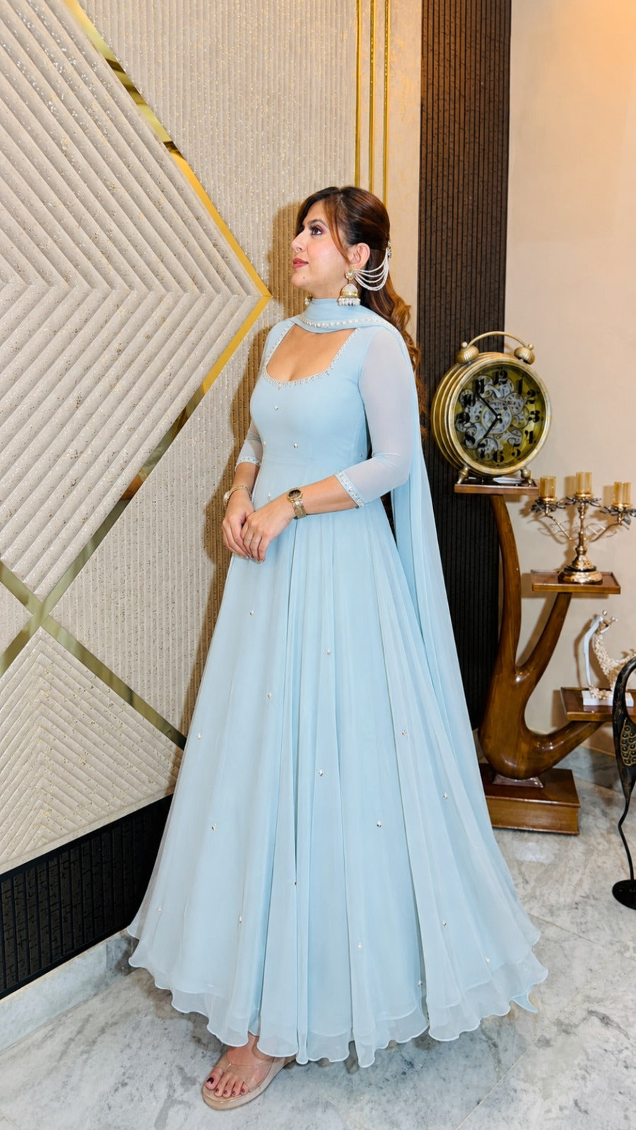Blue Elegance Anarkali Set
