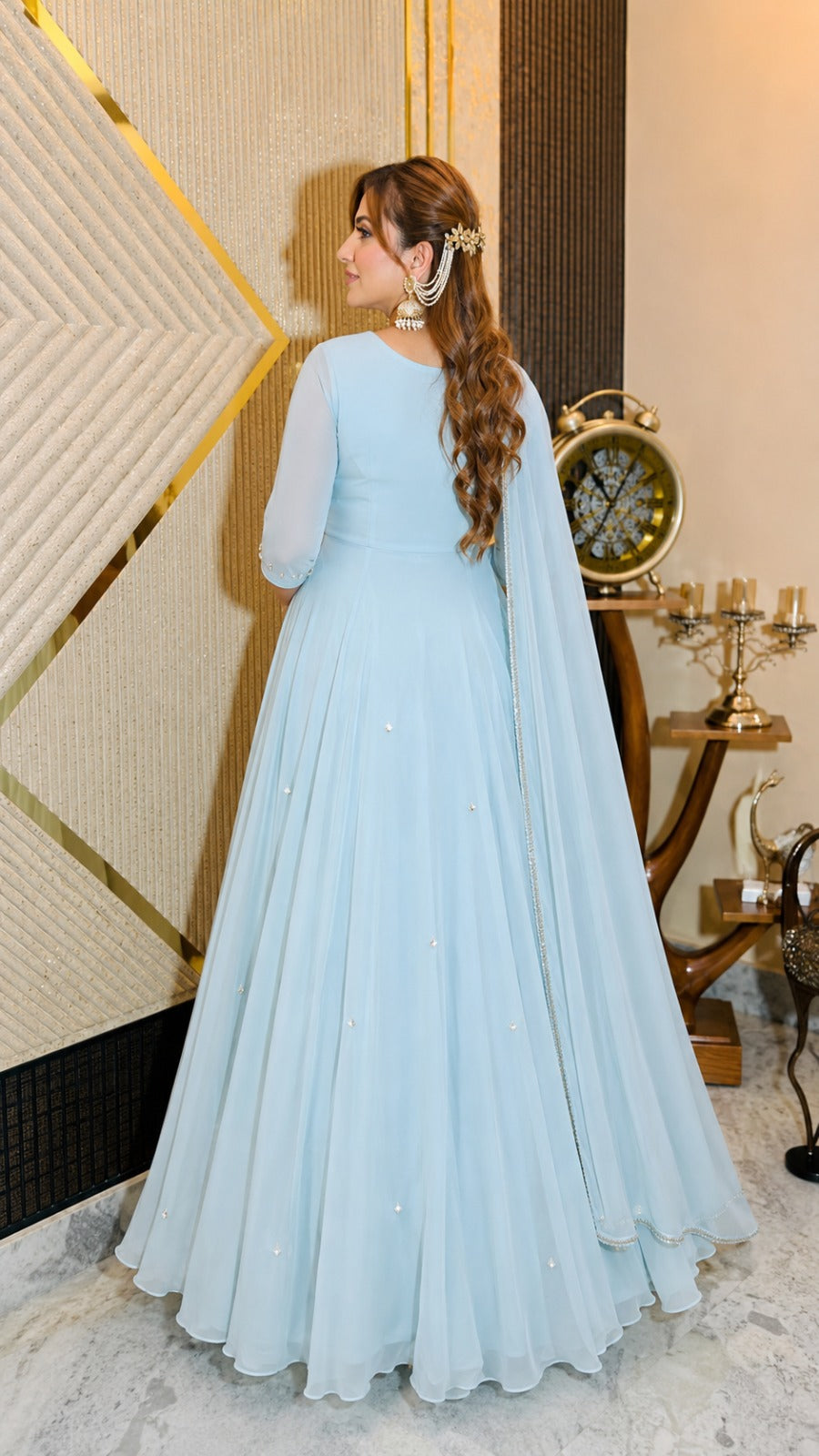 Blue Elegance Anarkali Set