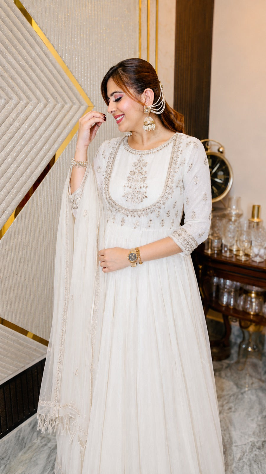 Ivory Grace Anarkali Set | Lakhina Couture - Look 6