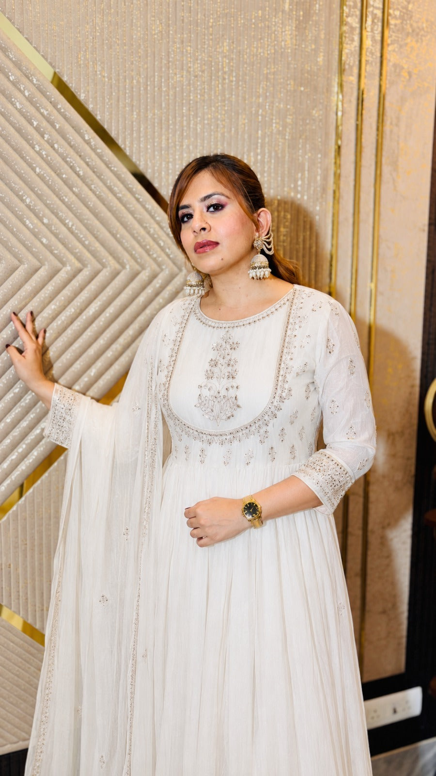 Ivory Grace Anarkali Set | Lakhina Couture - Look 5