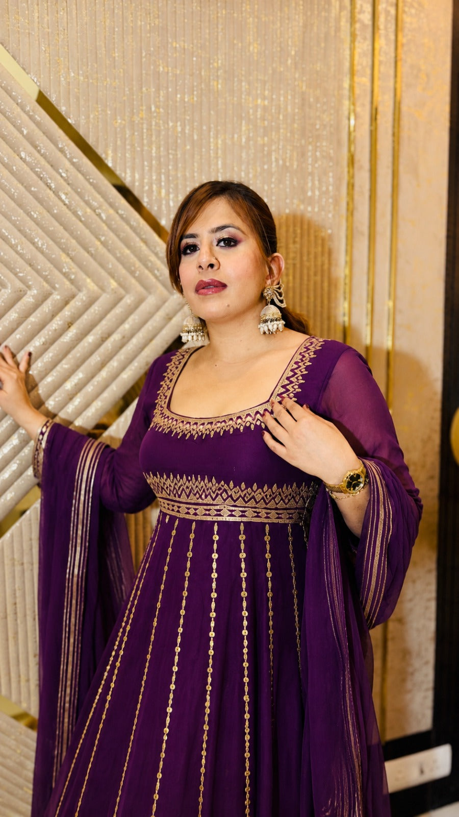 Purple Desire Anarkali Set