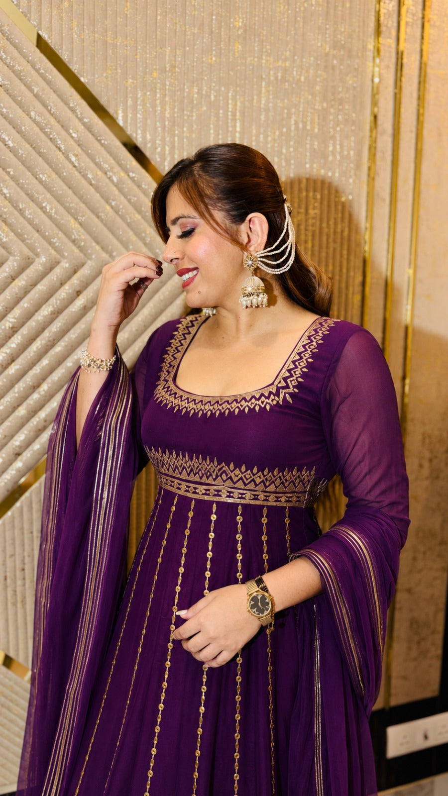 Purple Desire Anarkali Set
