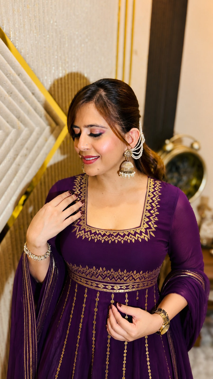 Purple Desire Anarkali Set