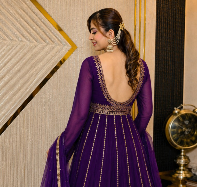 Purple Desire Anarkali Set