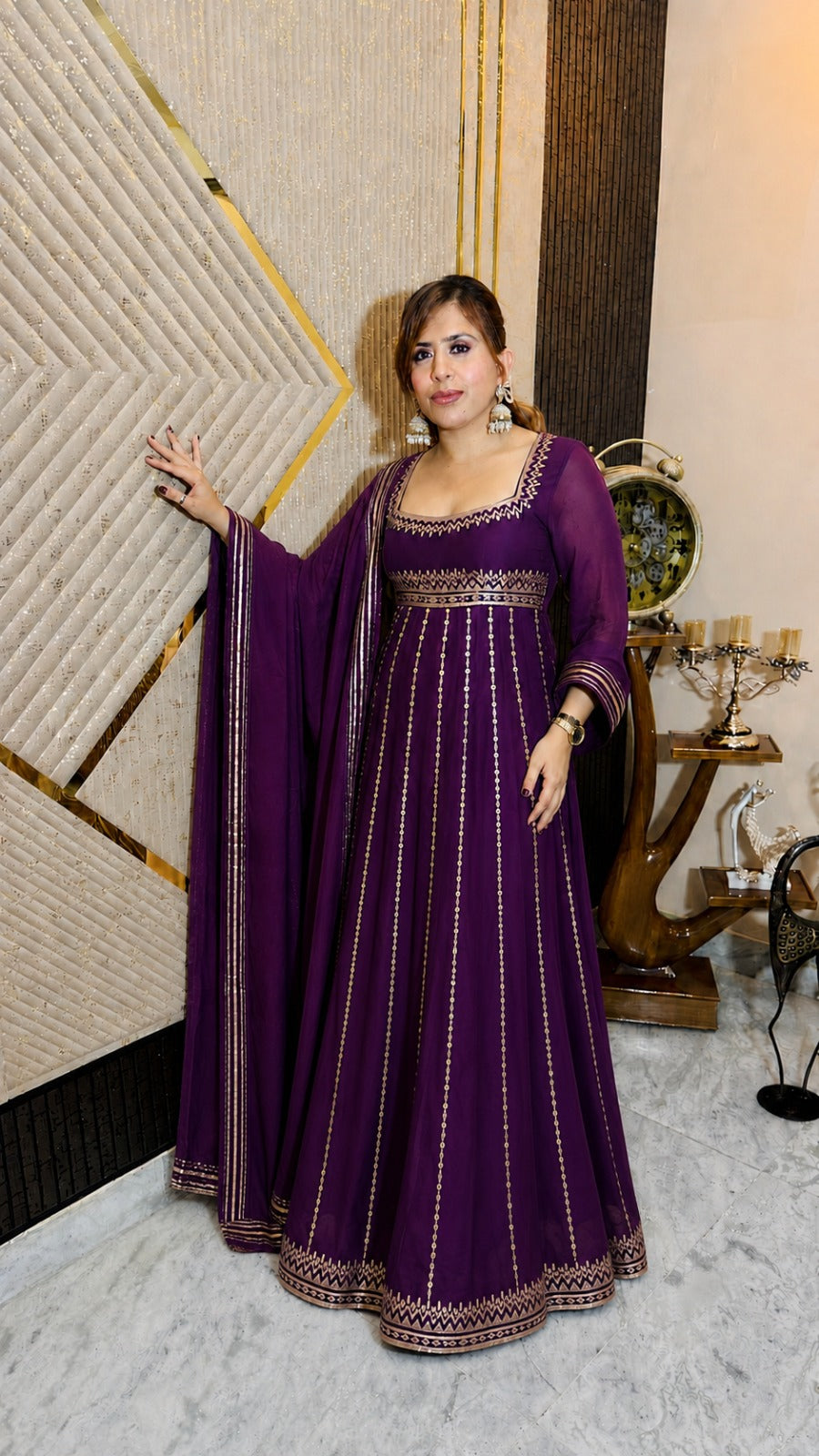 Purple Desire Anarkali Set