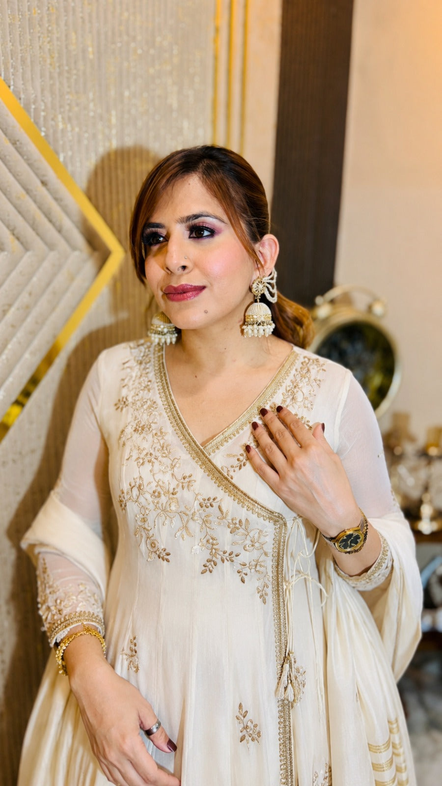 Ivory Bloom Anarkali Set