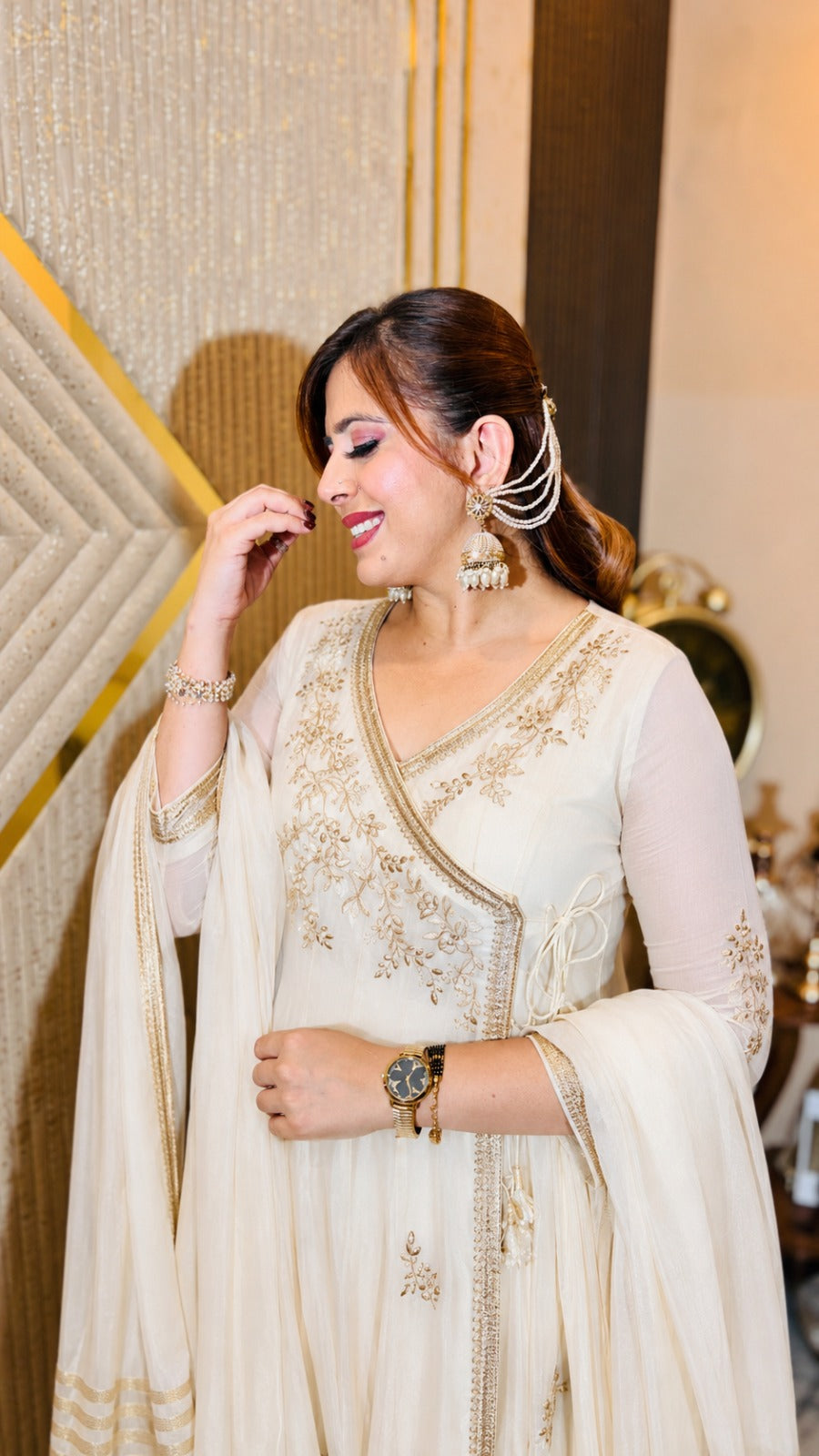 Ivory Bloom Anarkali Set