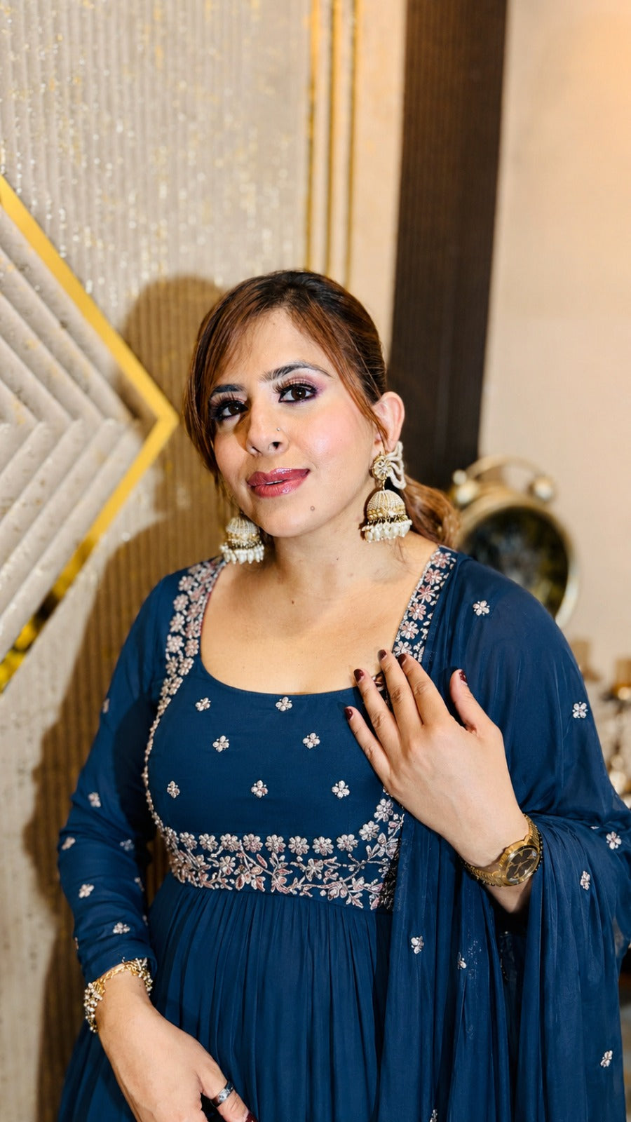 Teal Symphony Anarkali