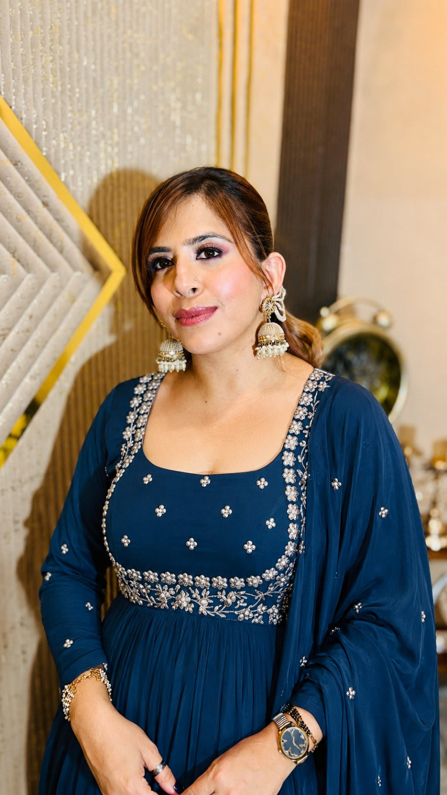 Teal Symphony Anarkali