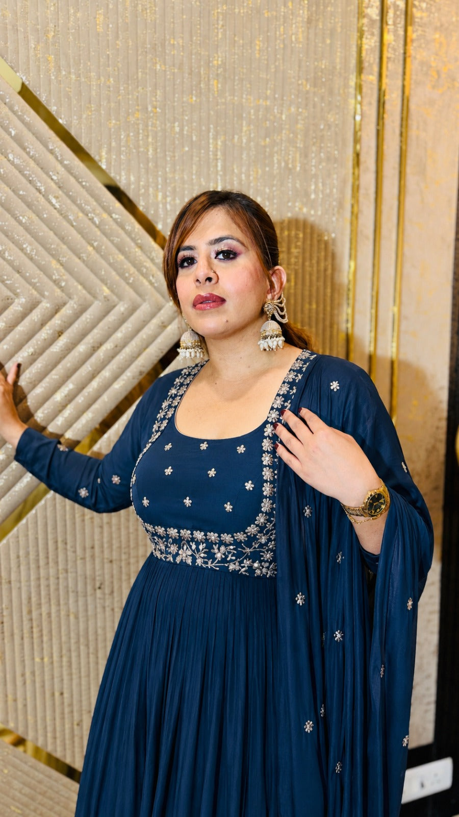 Teal Symphony Anarkali