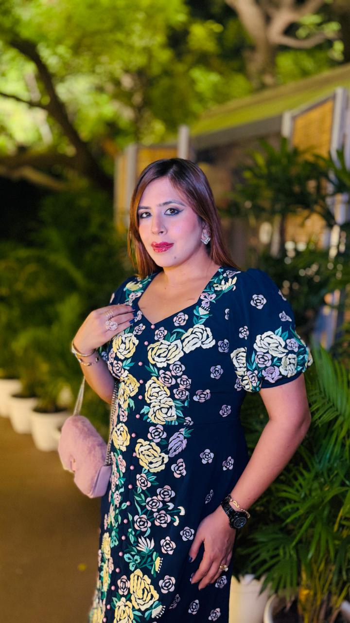 Blue Embroidered Birthday Dress