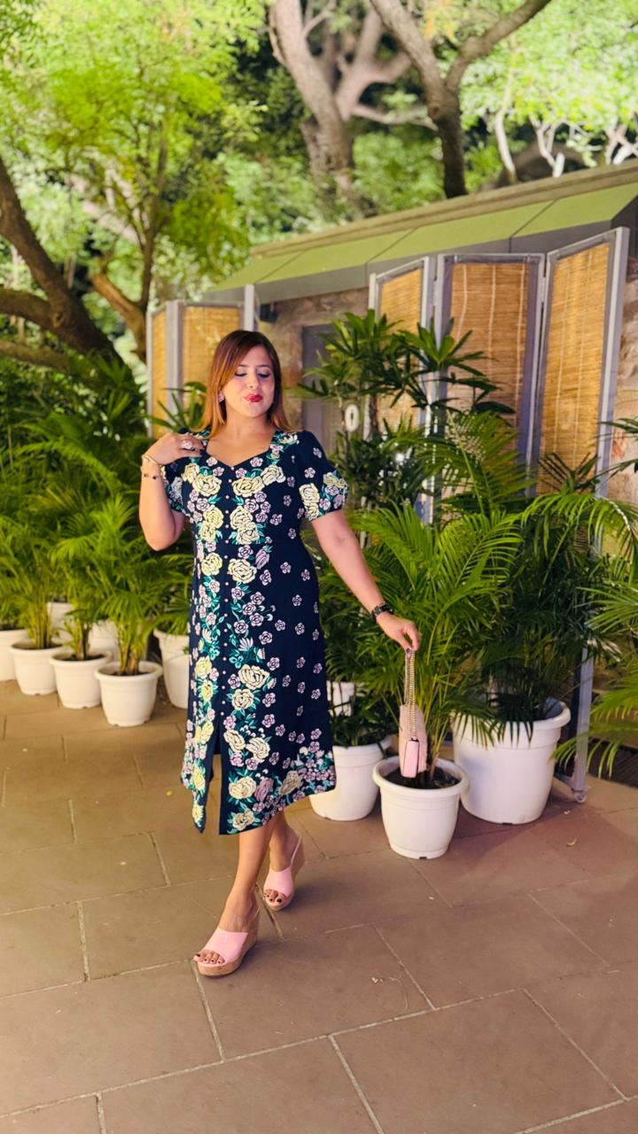 Blue Embroidered Birthday Dress