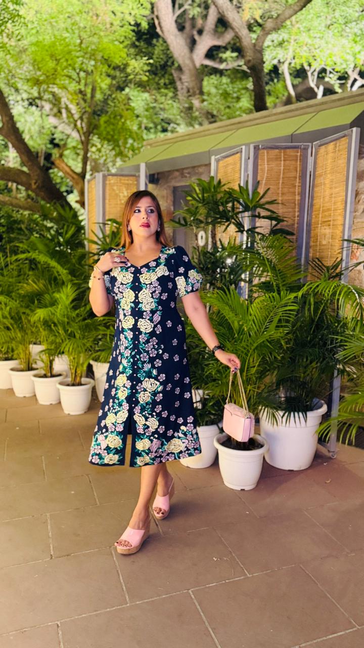 Blue Embroidered Birthday Dress