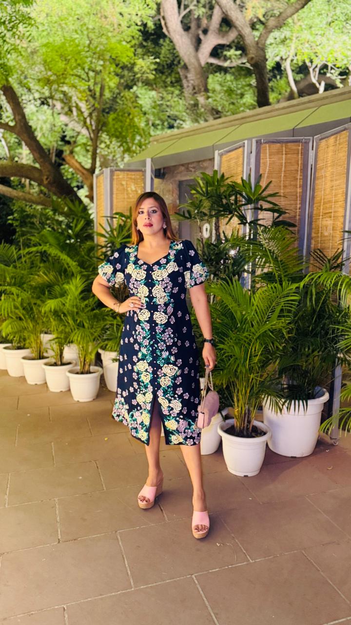 Blue Embroidered Birthday Dress