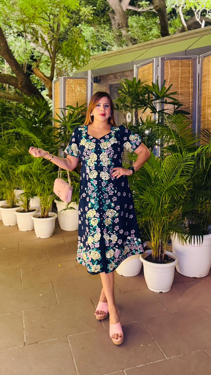 Blue Embroidered Birthday Dress