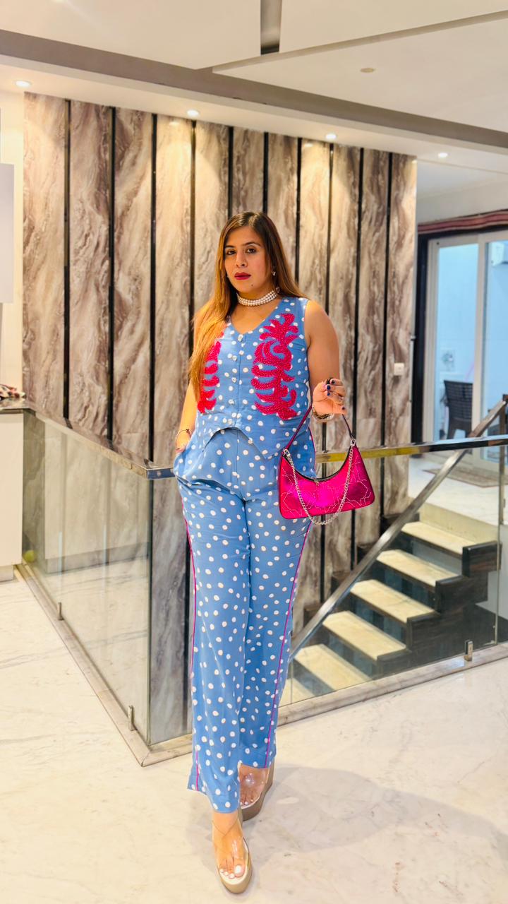 Blue Polka Mania | Lakhina Couture - Look 6
