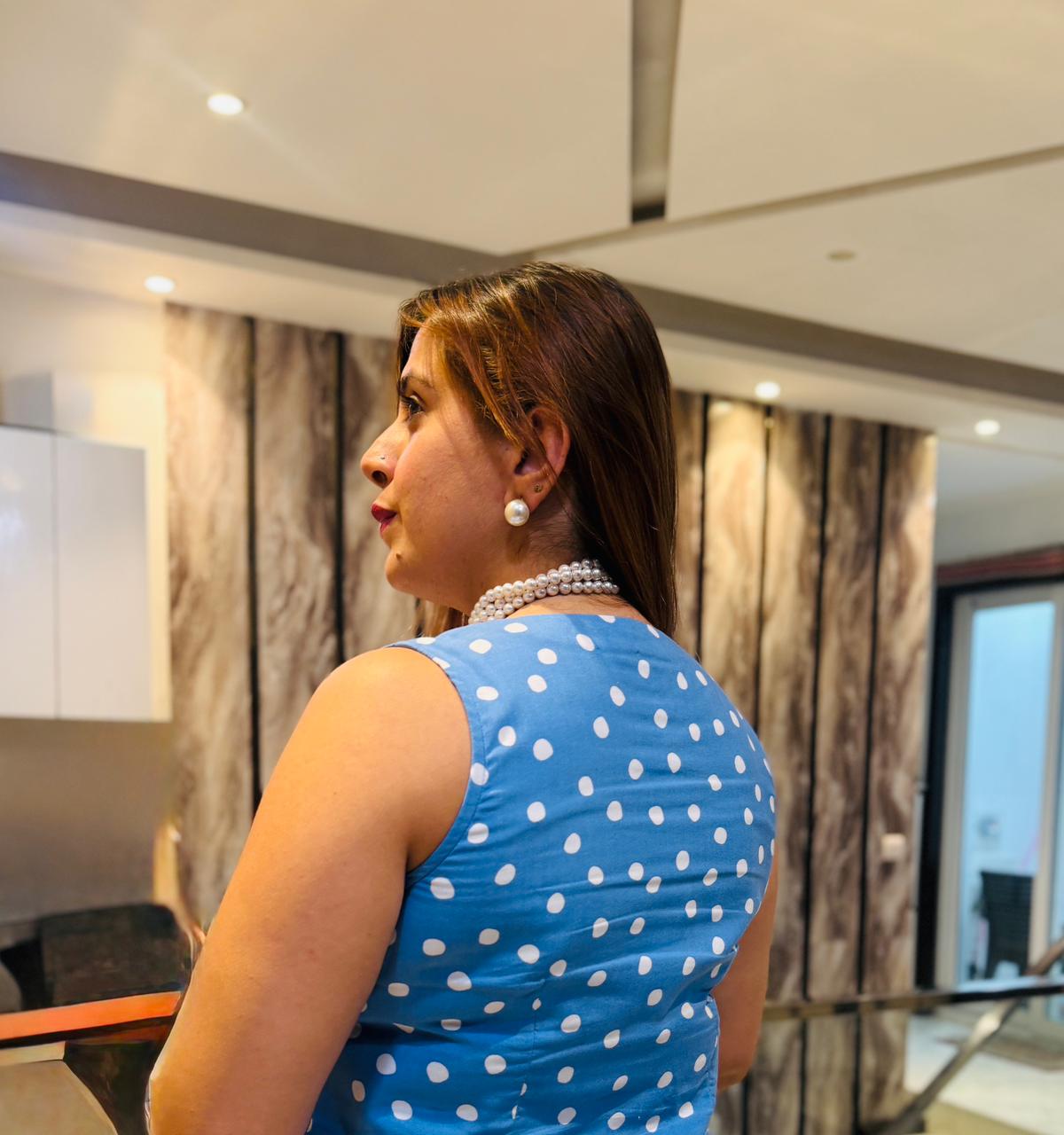 Blue Polka Mania | Lakhina Couture - Look 3